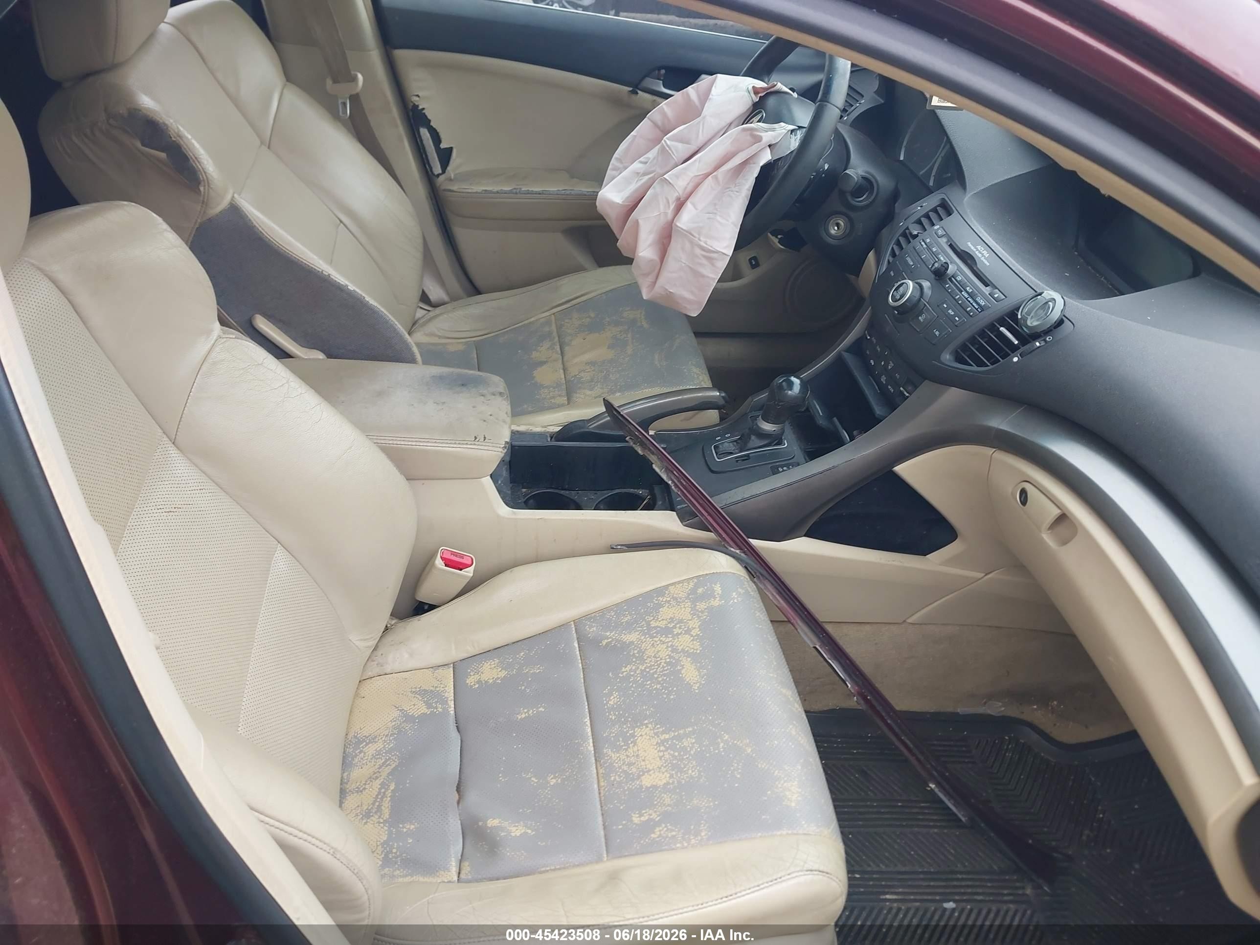 2010 Acura Tsx 2.4 Maroon vin: JH4CU2F69AC017287