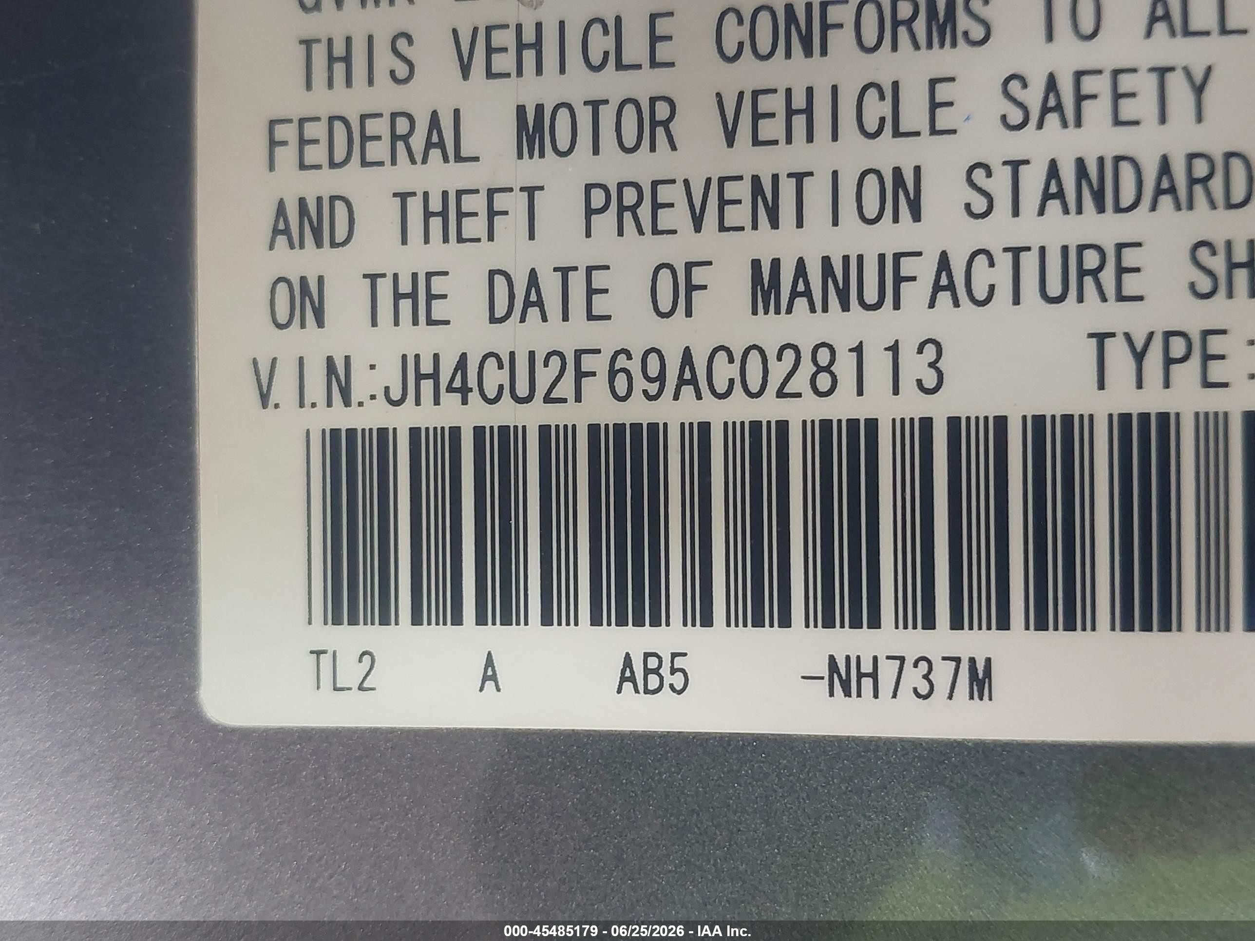 2010 Acura Tsx 2.4 Light Blue vin: JH4CU2F69AC028113
