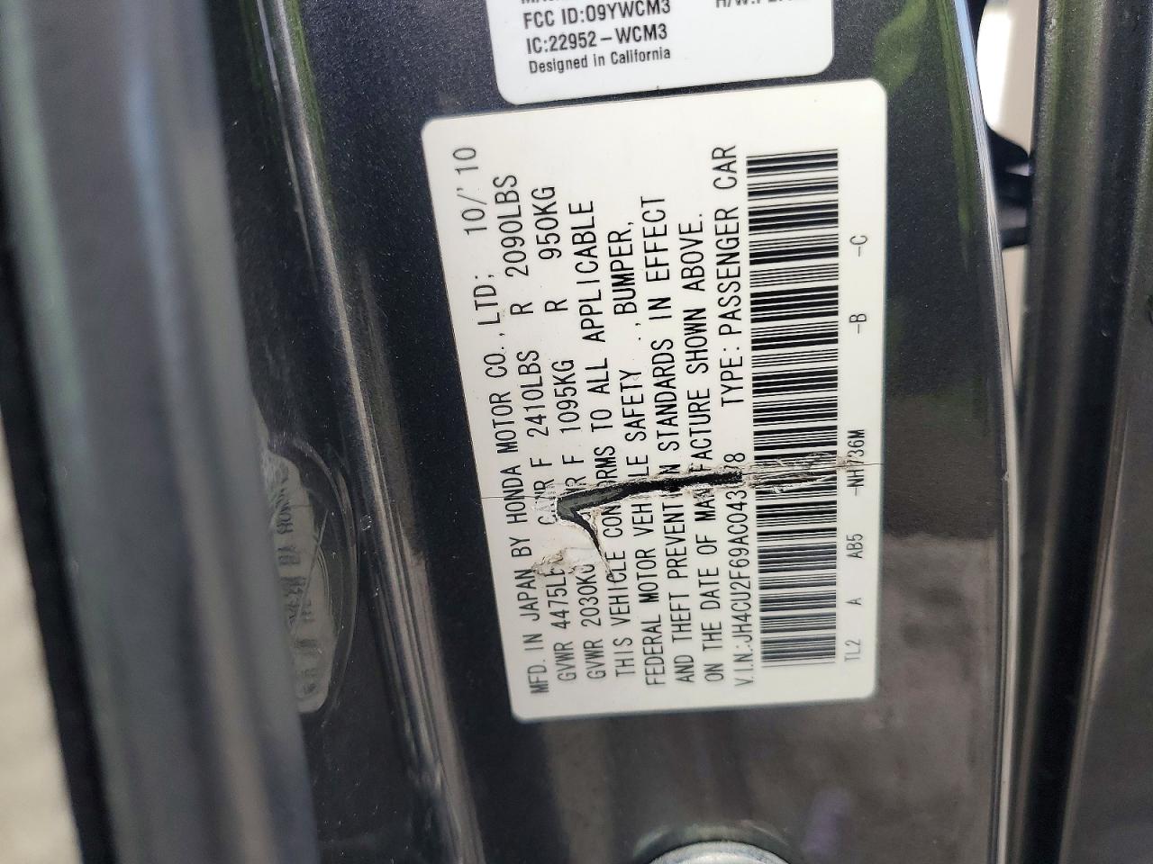 2010 Acura Tsx Gray vin: JH4CU2F69AC043078