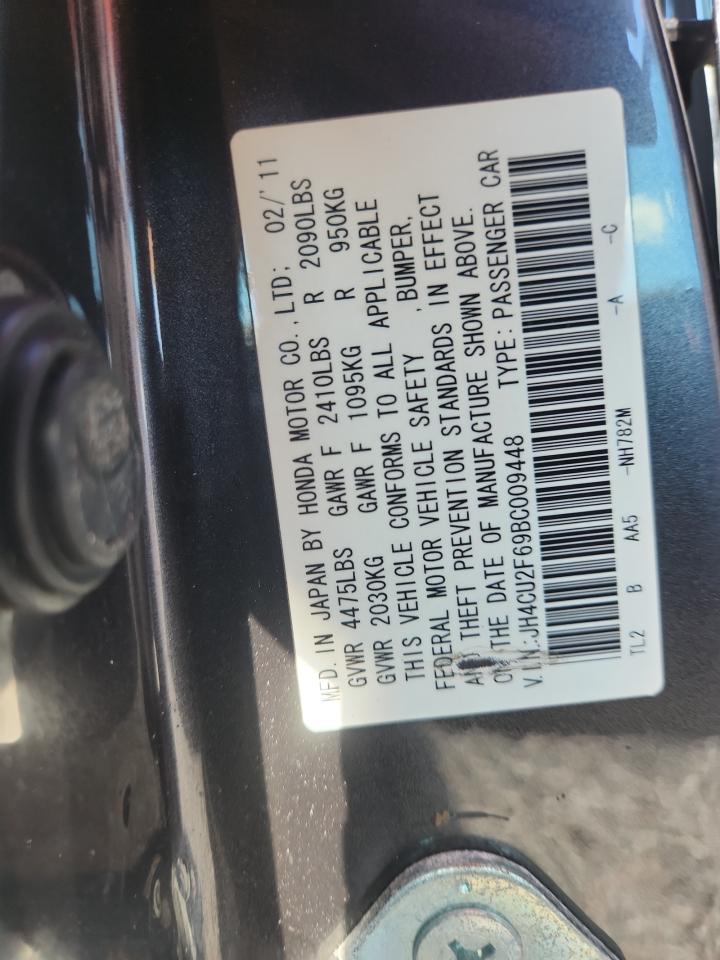 2011 Acura Tsx Gray vin: JH4CU2F69BC009448