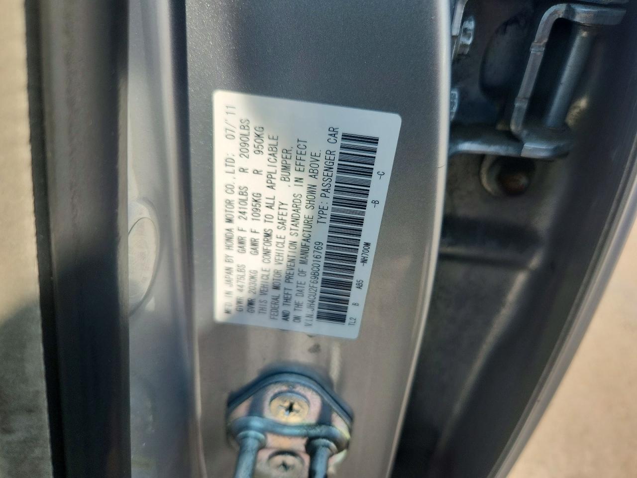 2011 Acura Tsx Silver vin: JH4CU2F69BC016769