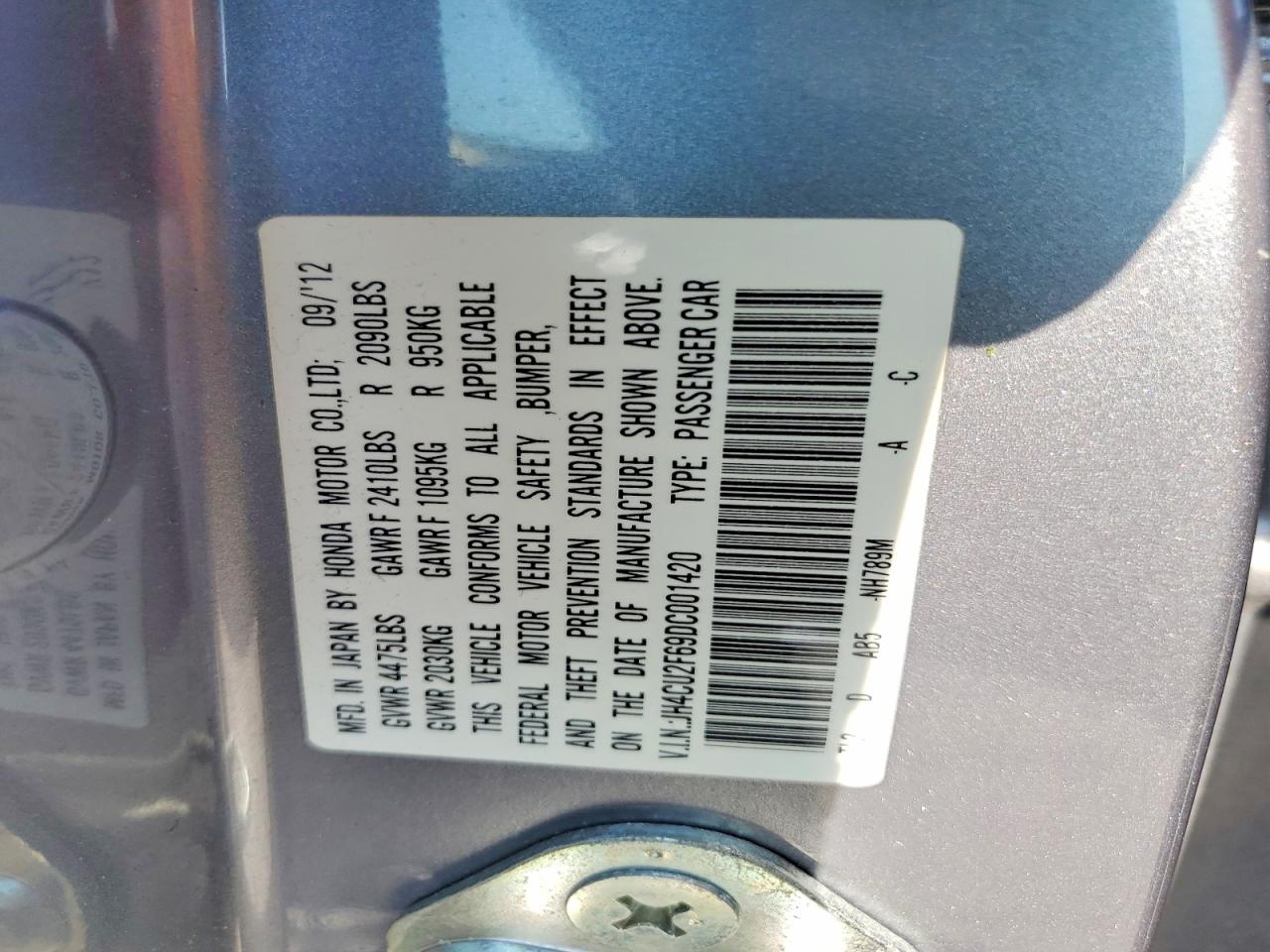 2013 Acura Tsx Серебряный vin: JH4CU2F69DC001420