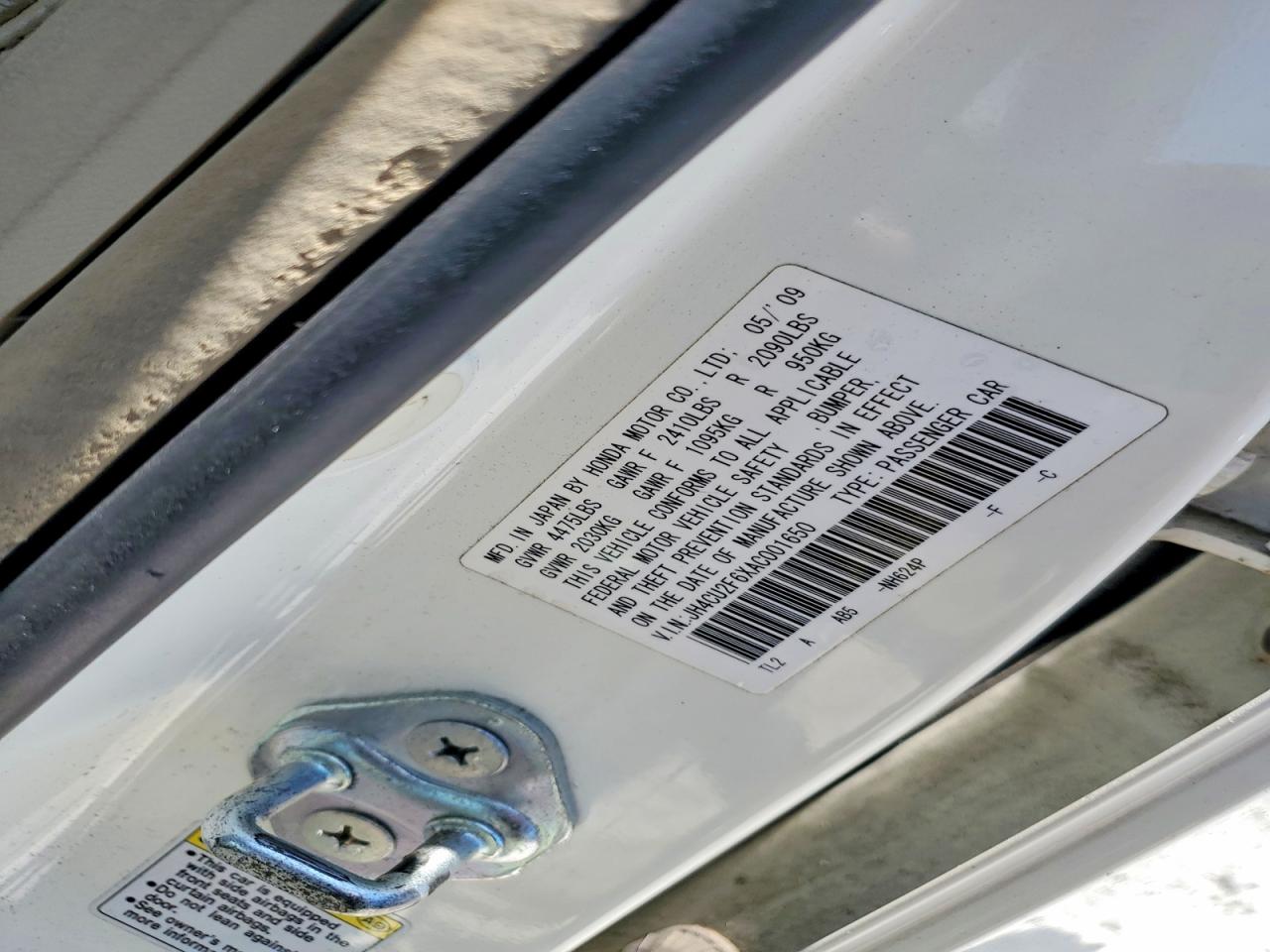 2010 Acura Tsx White vin: JH4CU2F6XAC001650