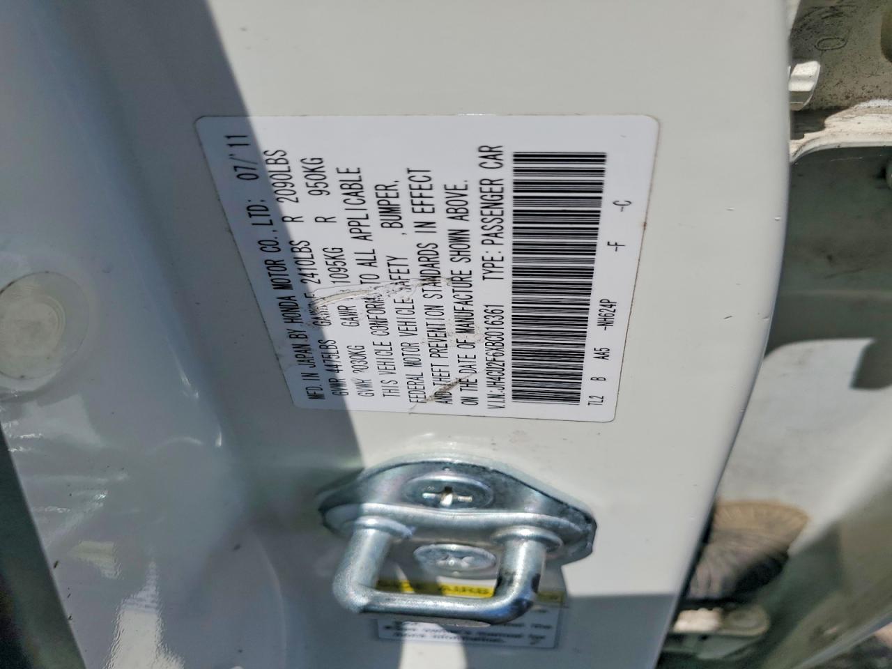 2011 Acura Tsx White vin: JH4CU2F6XBC016361