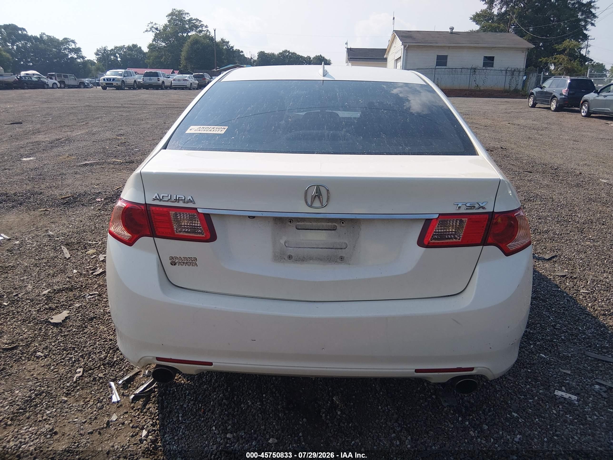 2011 Acura Tsx 2.4 White vin: JH4CU2F6XBC016649