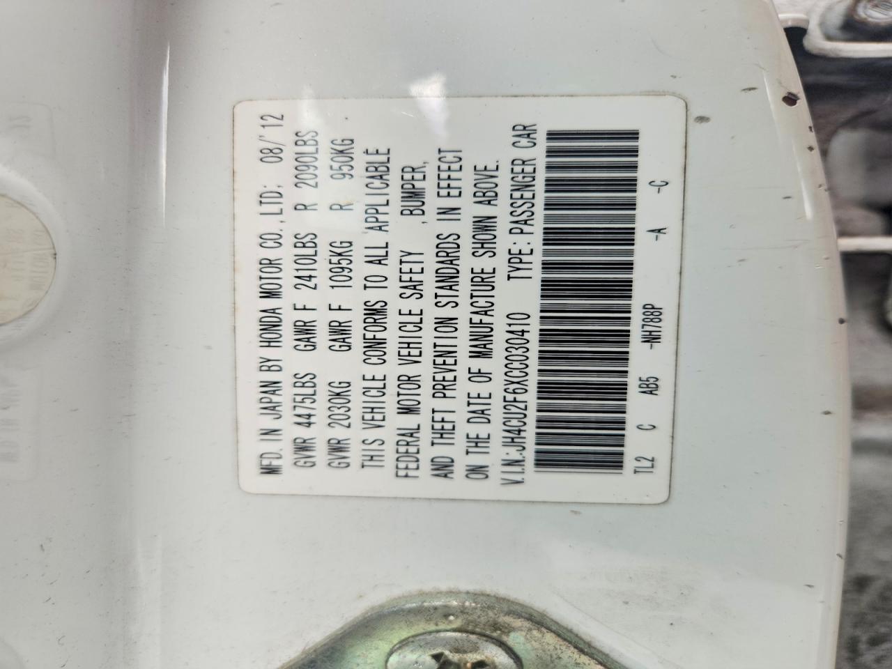 2012 Acura Tsx Tech White vin: JH4CU2F6XCC030410