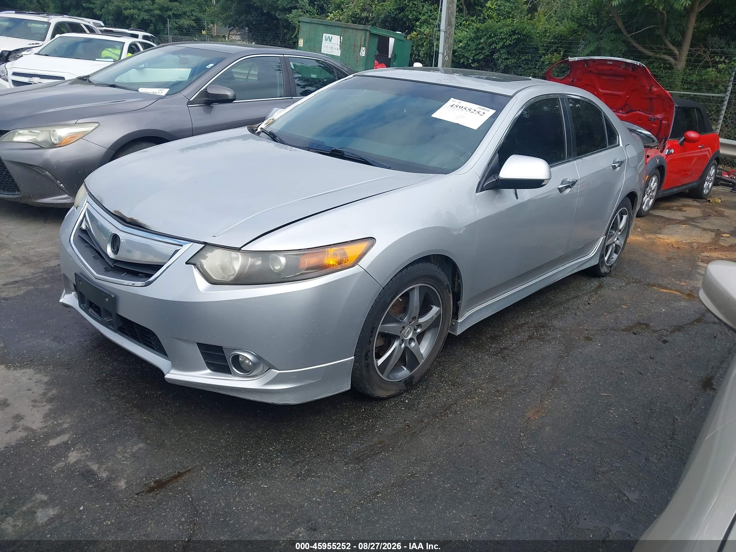 2012 Acura Tsx 2.4 Silver vin: JH4CU2F81CC013805