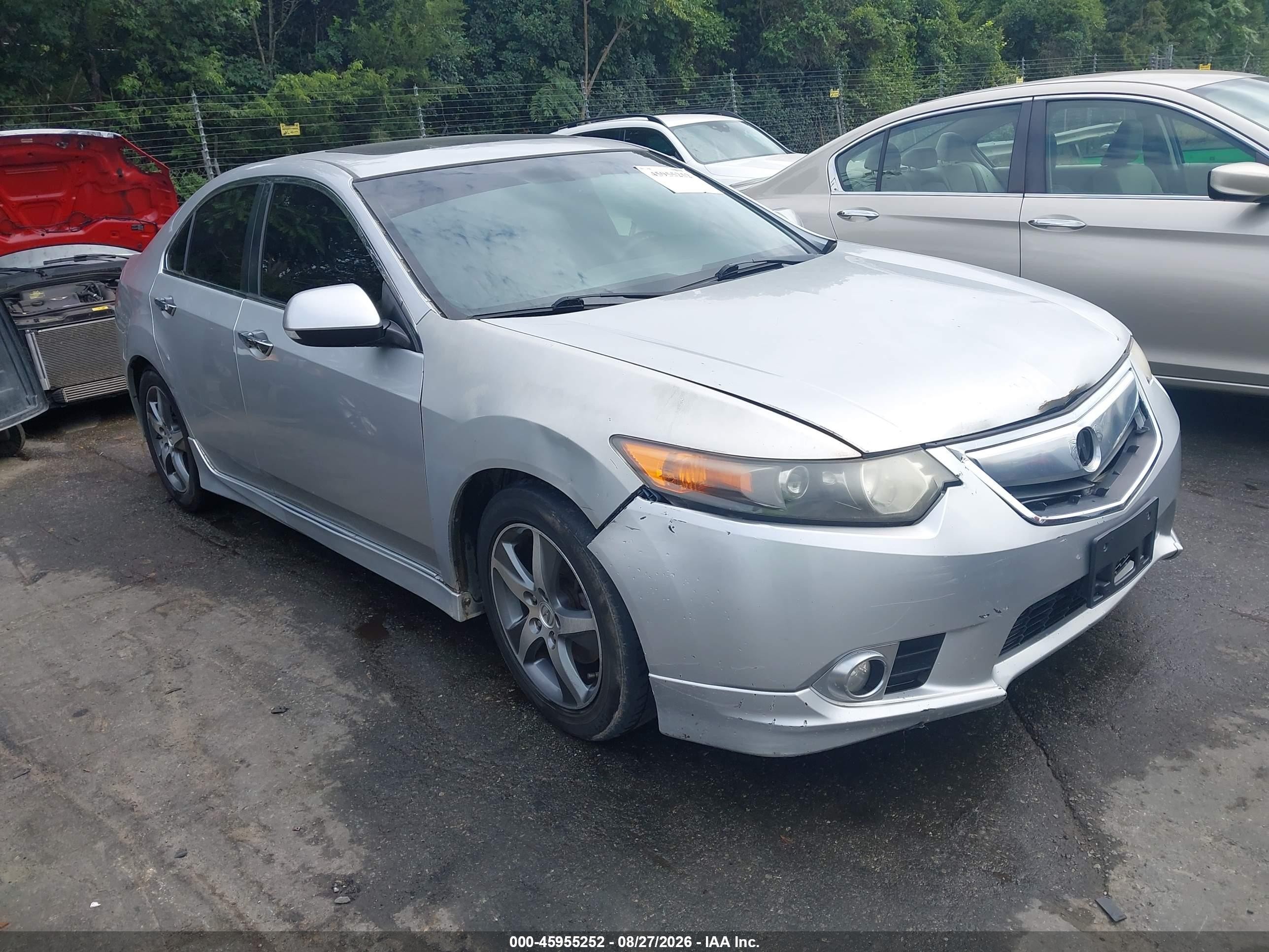 2012 Acura Tsx 2.4 Silver vin: JH4CU2F81CC013805