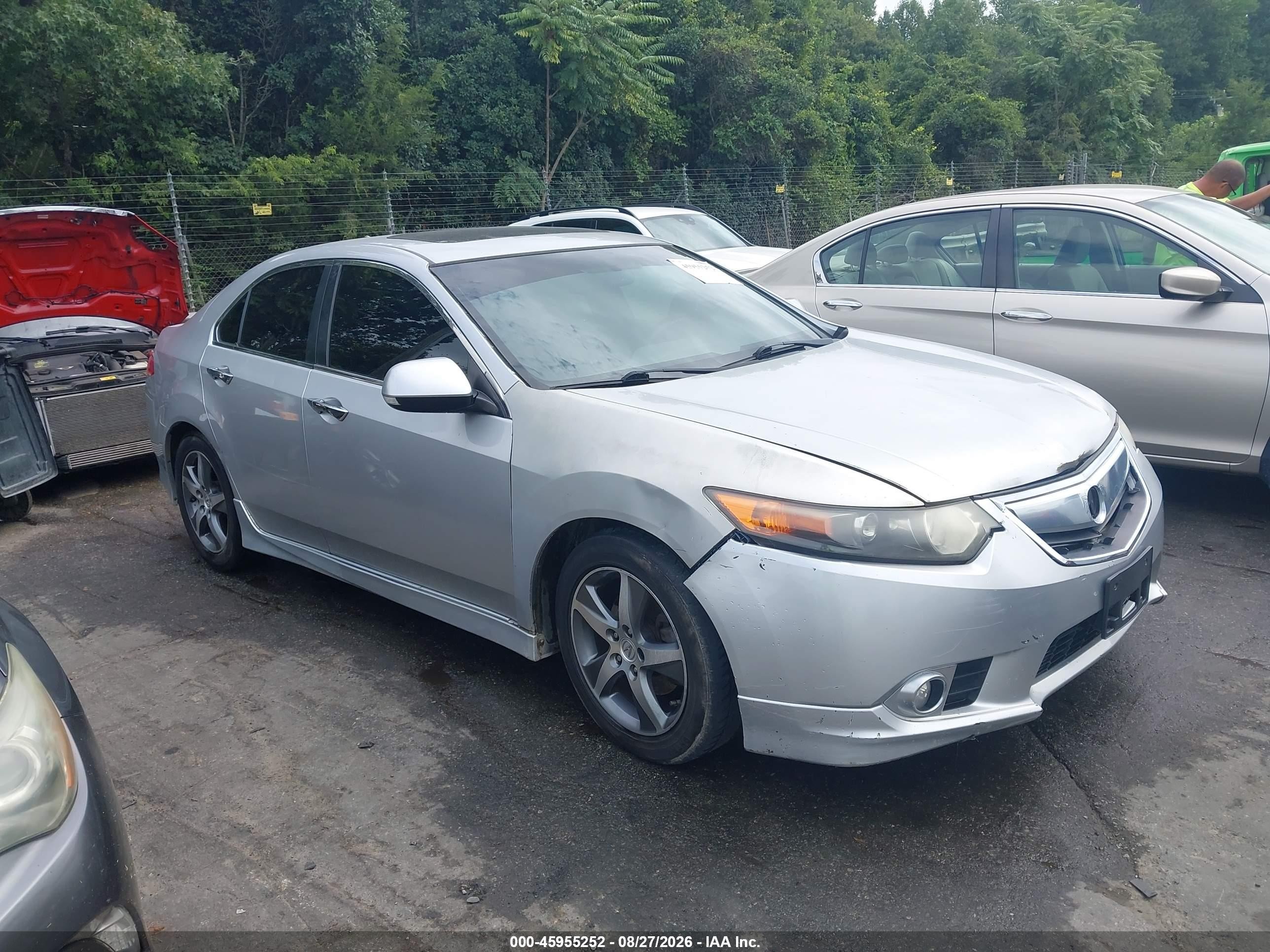 2012 Acura Tsx 2.4 Silver vin: JH4CU2F81CC013805