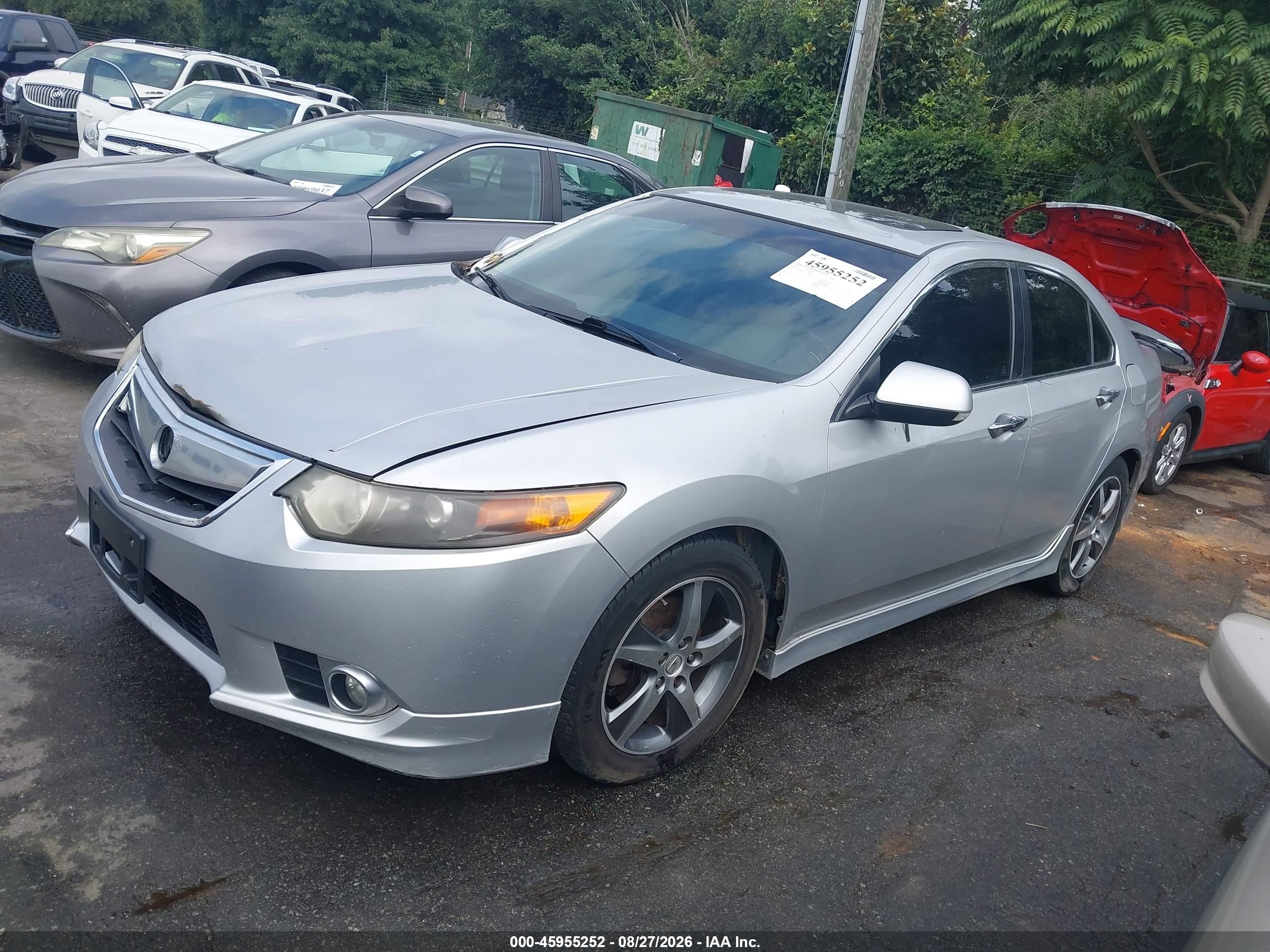 2012 Acura Tsx 2.4 Silver vin: JH4CU2F81CC013805
