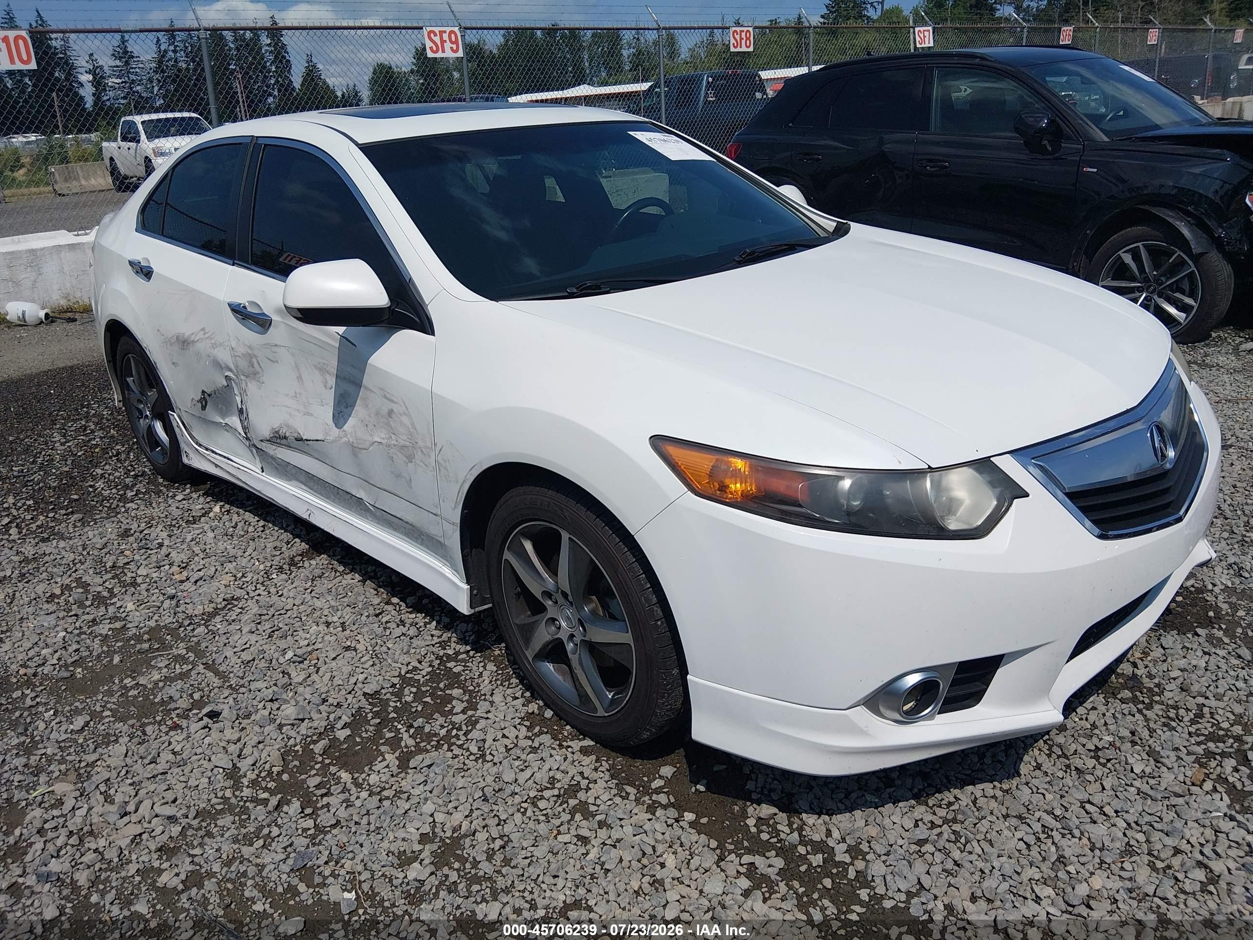2012 Acura Tsx 2.4 White vin: JH4CU2F82CC021766