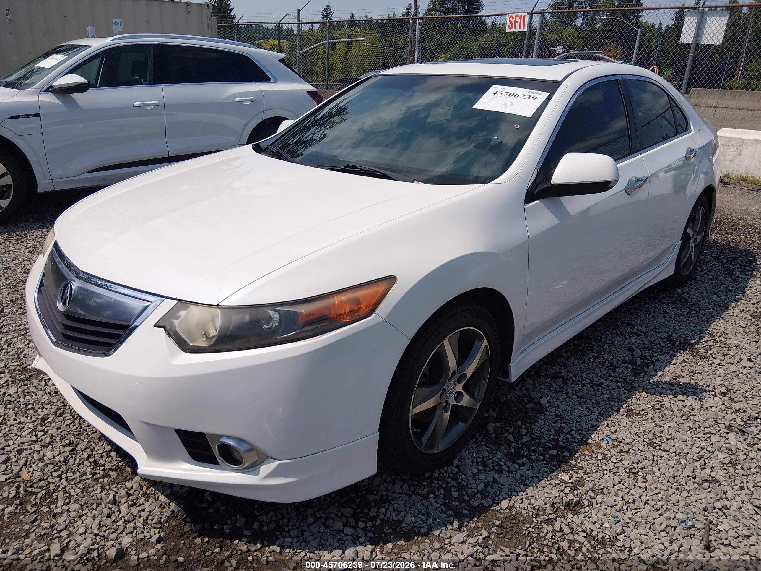 2012 Acura Tsx 2.4 White vin: JH4CU2F82CC021766