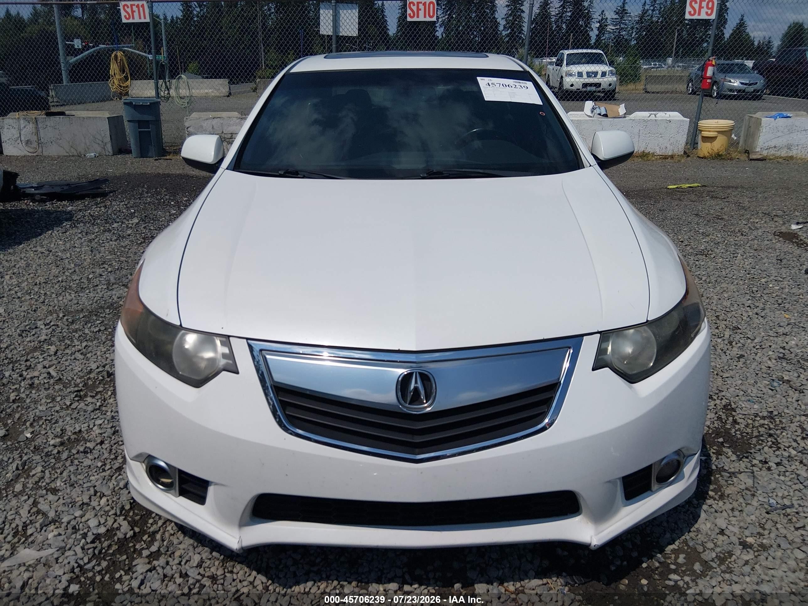 2012 Acura Tsx 2.4 White vin: JH4CU2F82CC021766