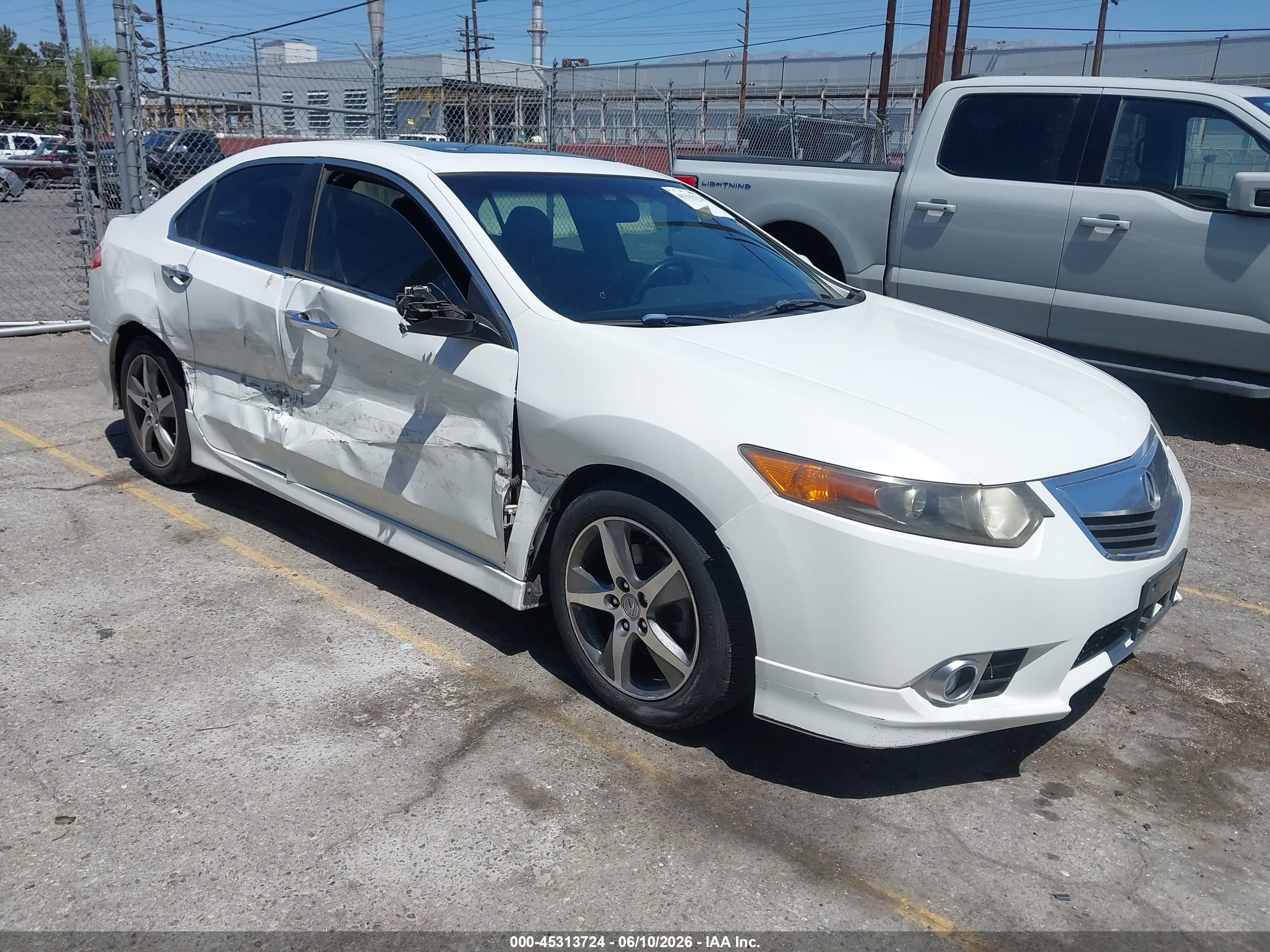 2012 Acura Tsx 2.4 White vin: JH4CU2F83CC017225
