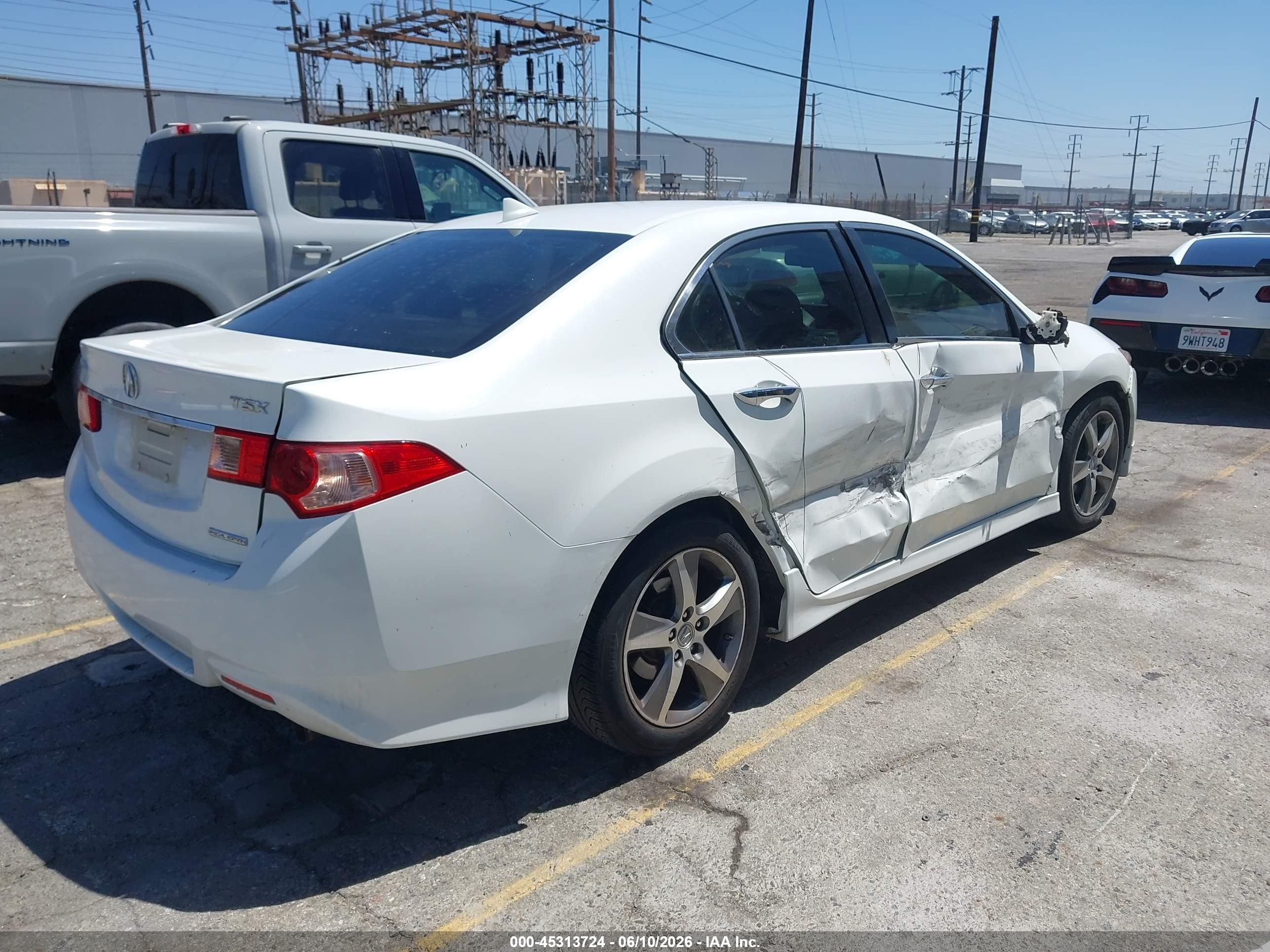 2012 Acura Tsx 2.4 White vin: JH4CU2F83CC017225