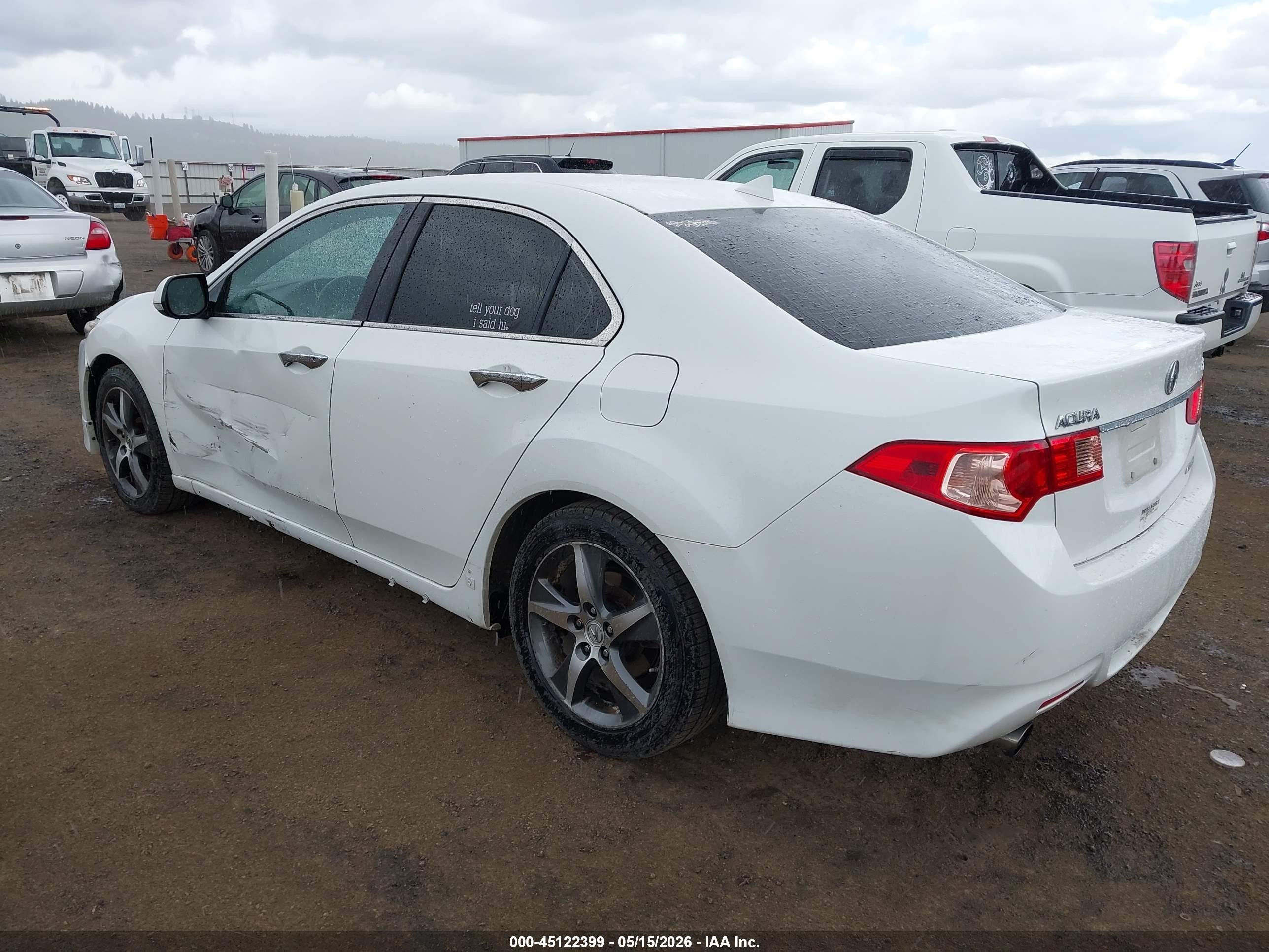 2013 Acura Tsx 2.4 White vin: JH4CU2F84DC003187