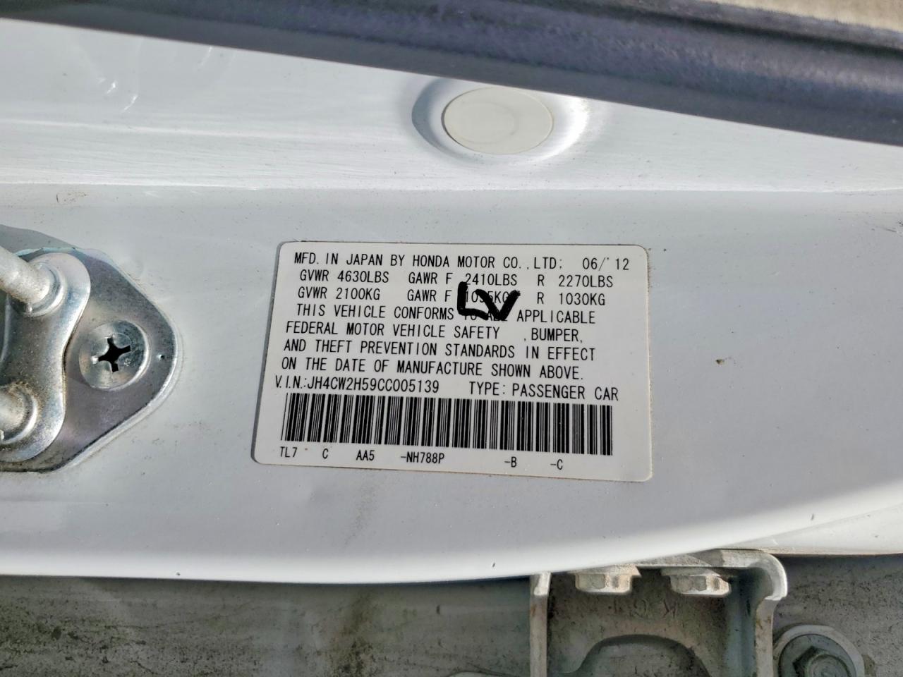 2012 Acura Tsx Белый vin: JH4CW2H59CC005139