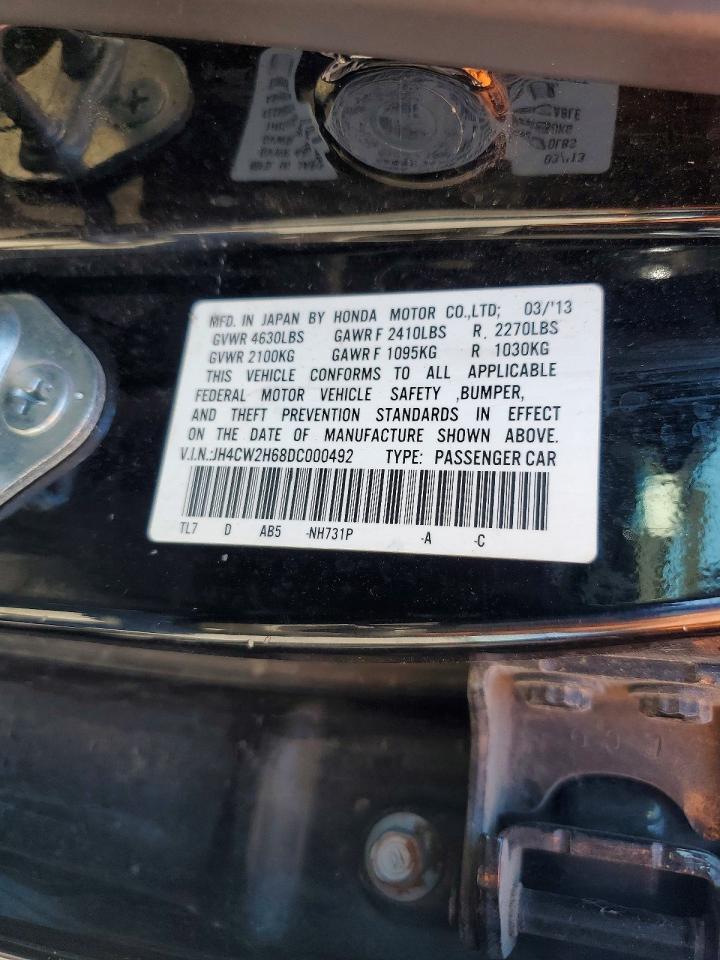 2013 Acura Tsx Tech Black vin: JH4CW2H68DC000492