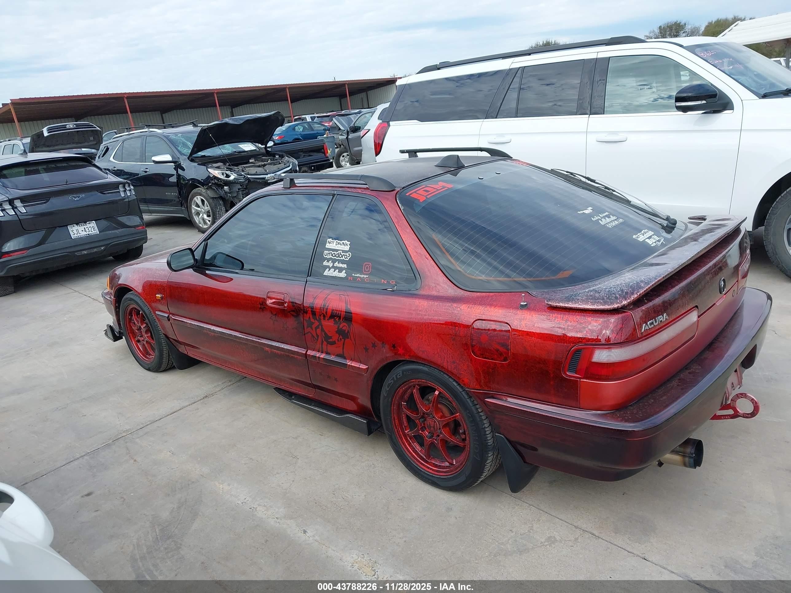 1991 Acura Integra Ls Red vin: JH4DA9459MS033659