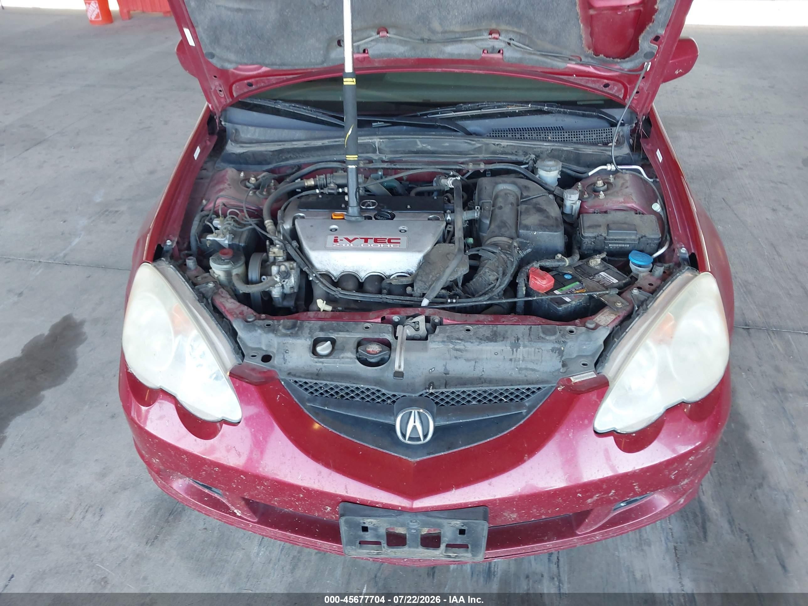 2002 Acura Rsx Type S Red vin: JH4DC53012C031307