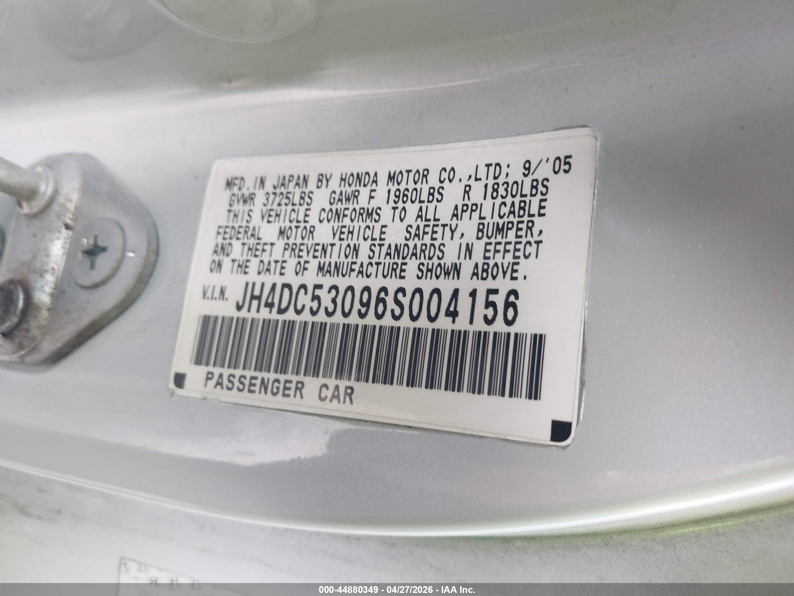 2006 Acura Rsx Type S White vin: JH4DC53096S004156