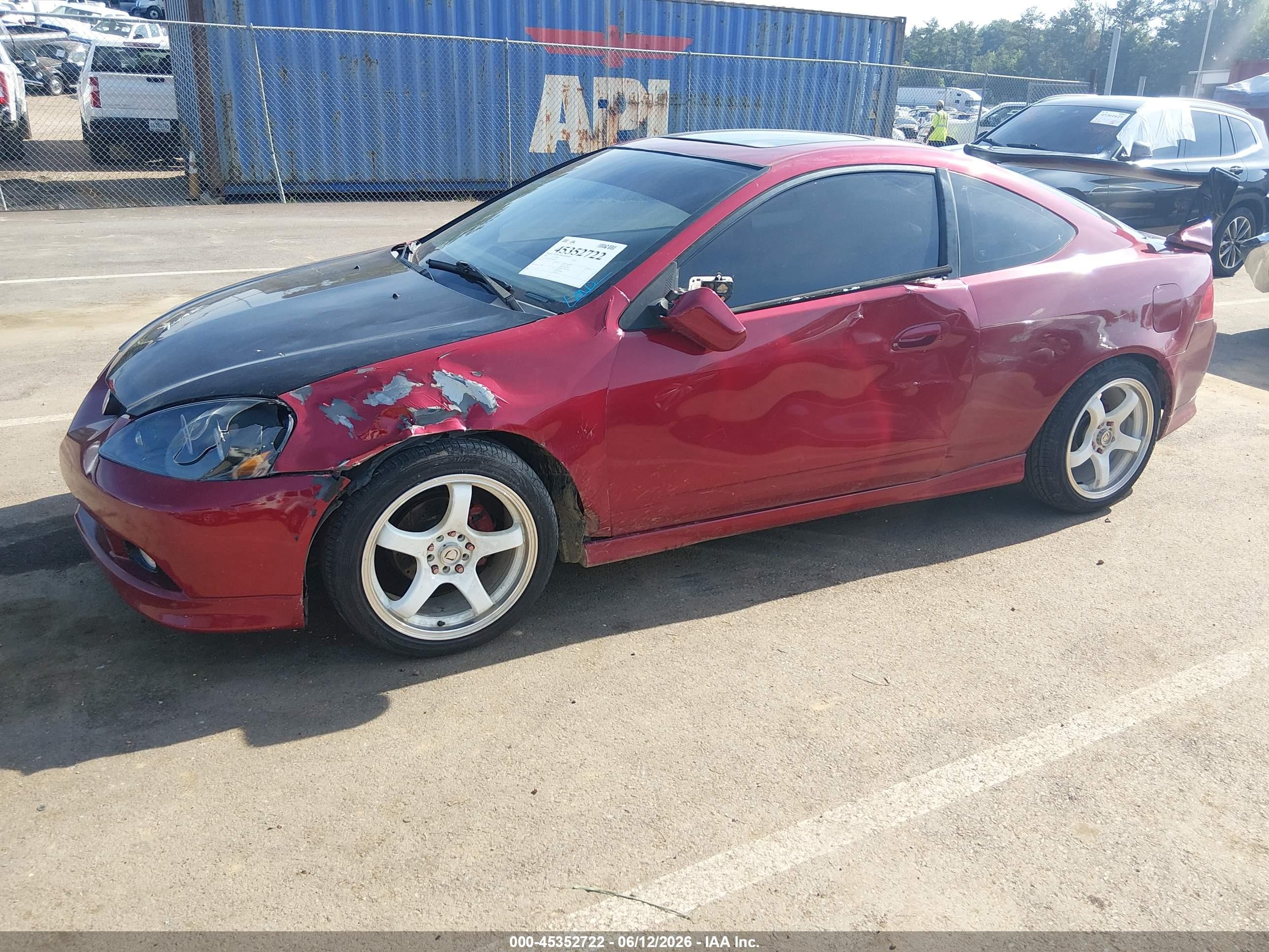 2005 Acura Rsx Type S Red vin: JH4DC530X5S010837