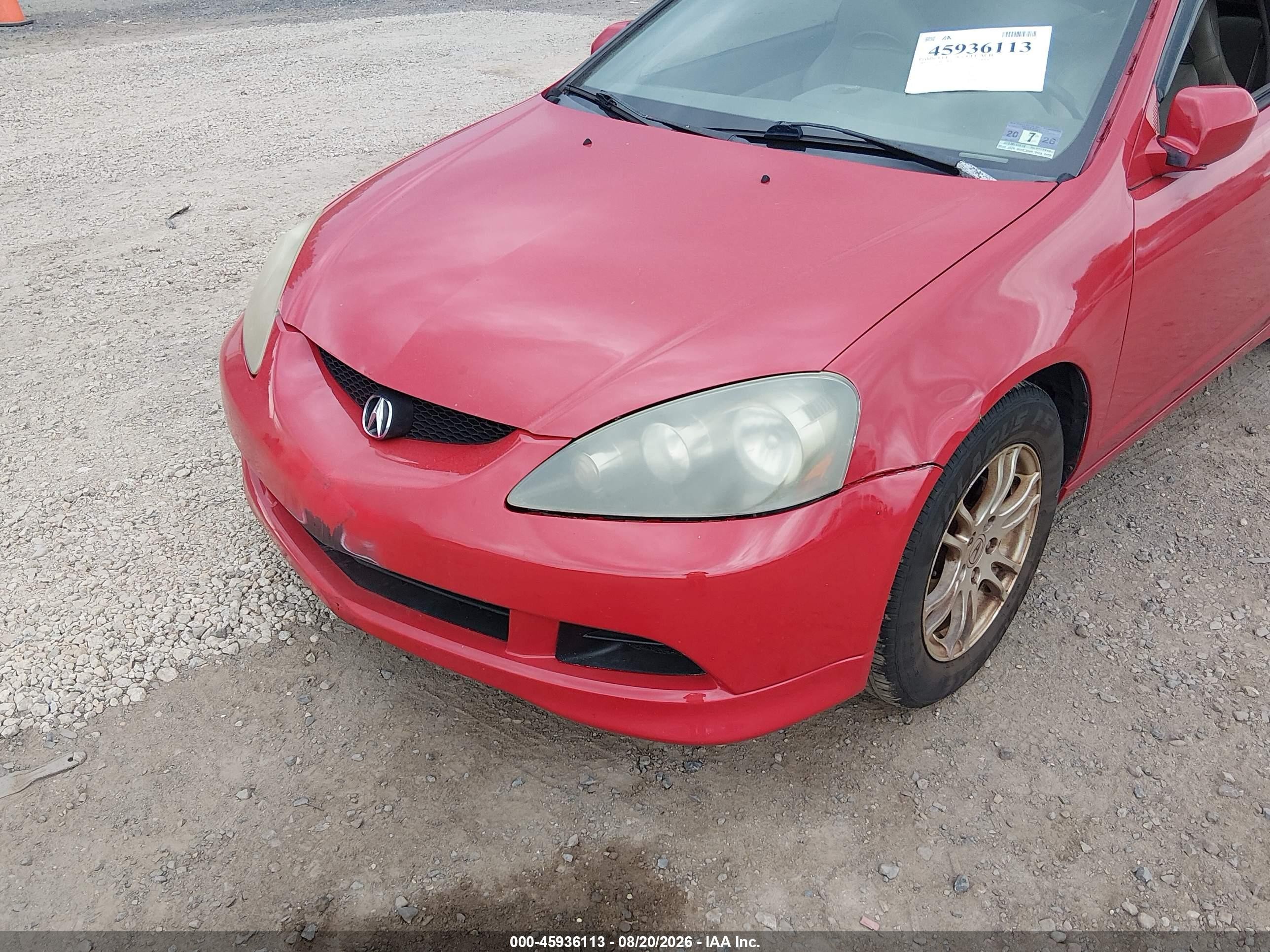2006 Acura Rsx   Red vin: JH4DC53836S013554