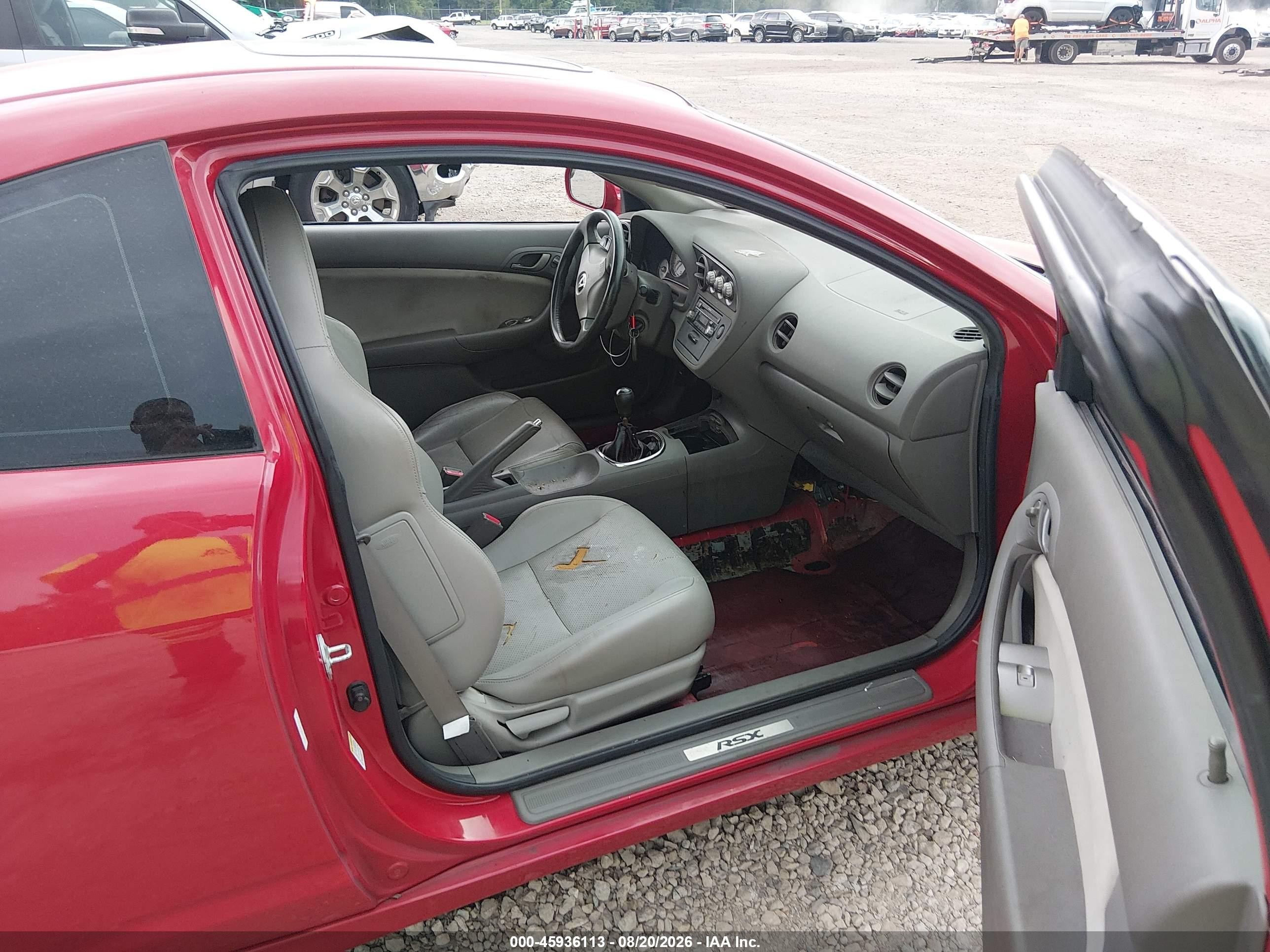 2006 Acura Rsx   Red vin: JH4DC53836S013554