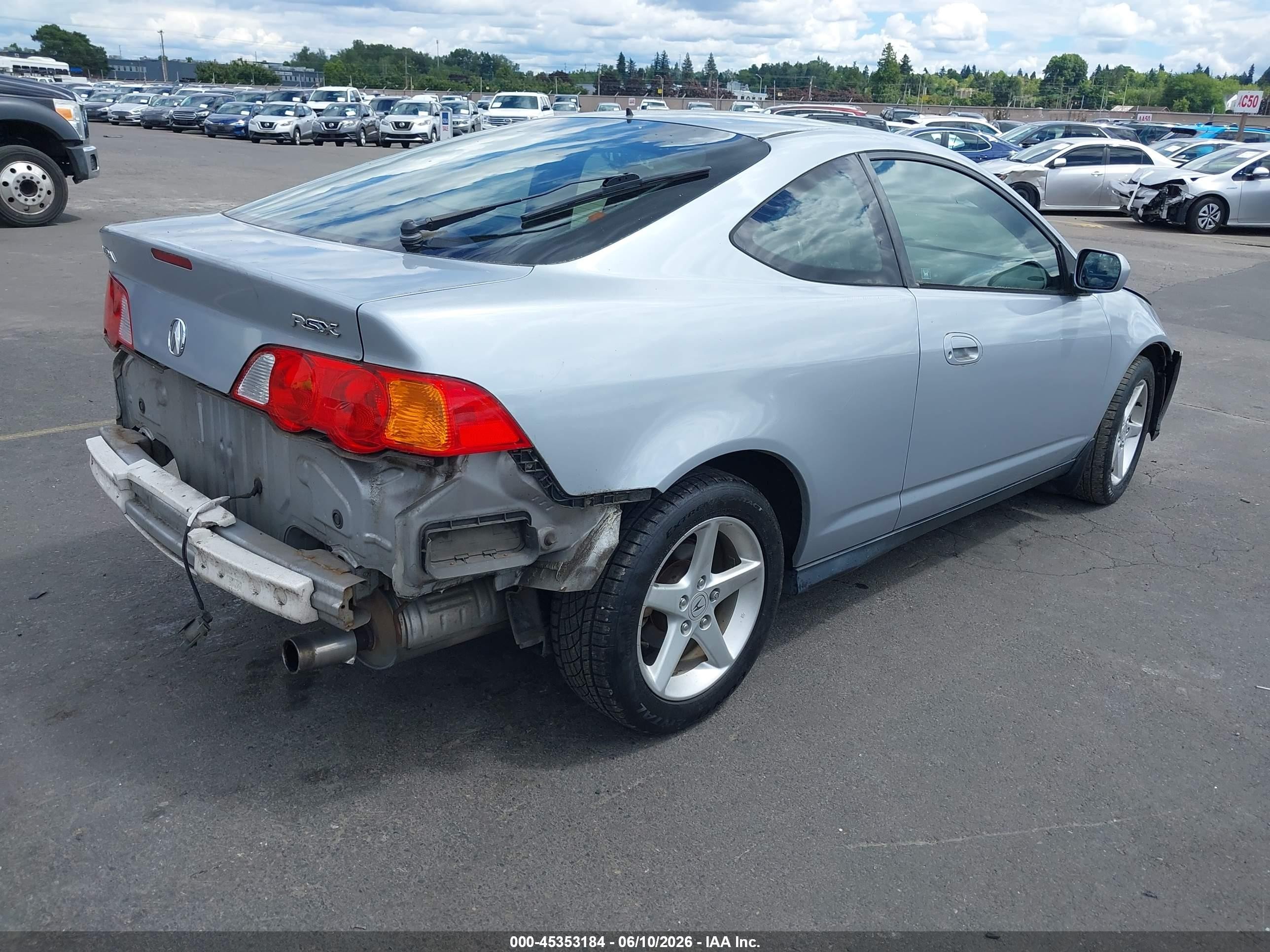 2002 Acura Rsx   Серебряный vin: JH4DC53862C026609