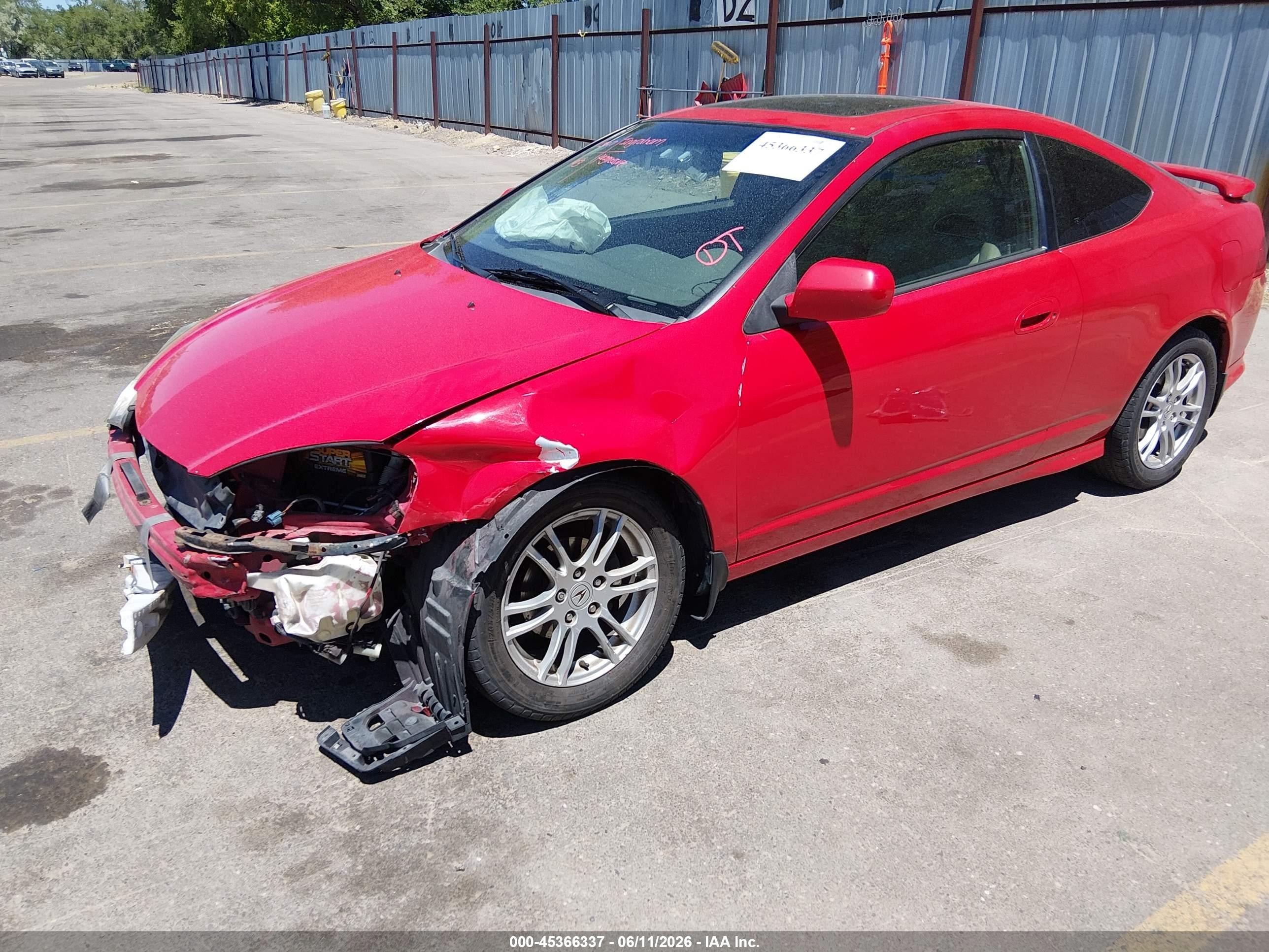 2005 Acura Rsx   Red vin: JH4DC53895S004310