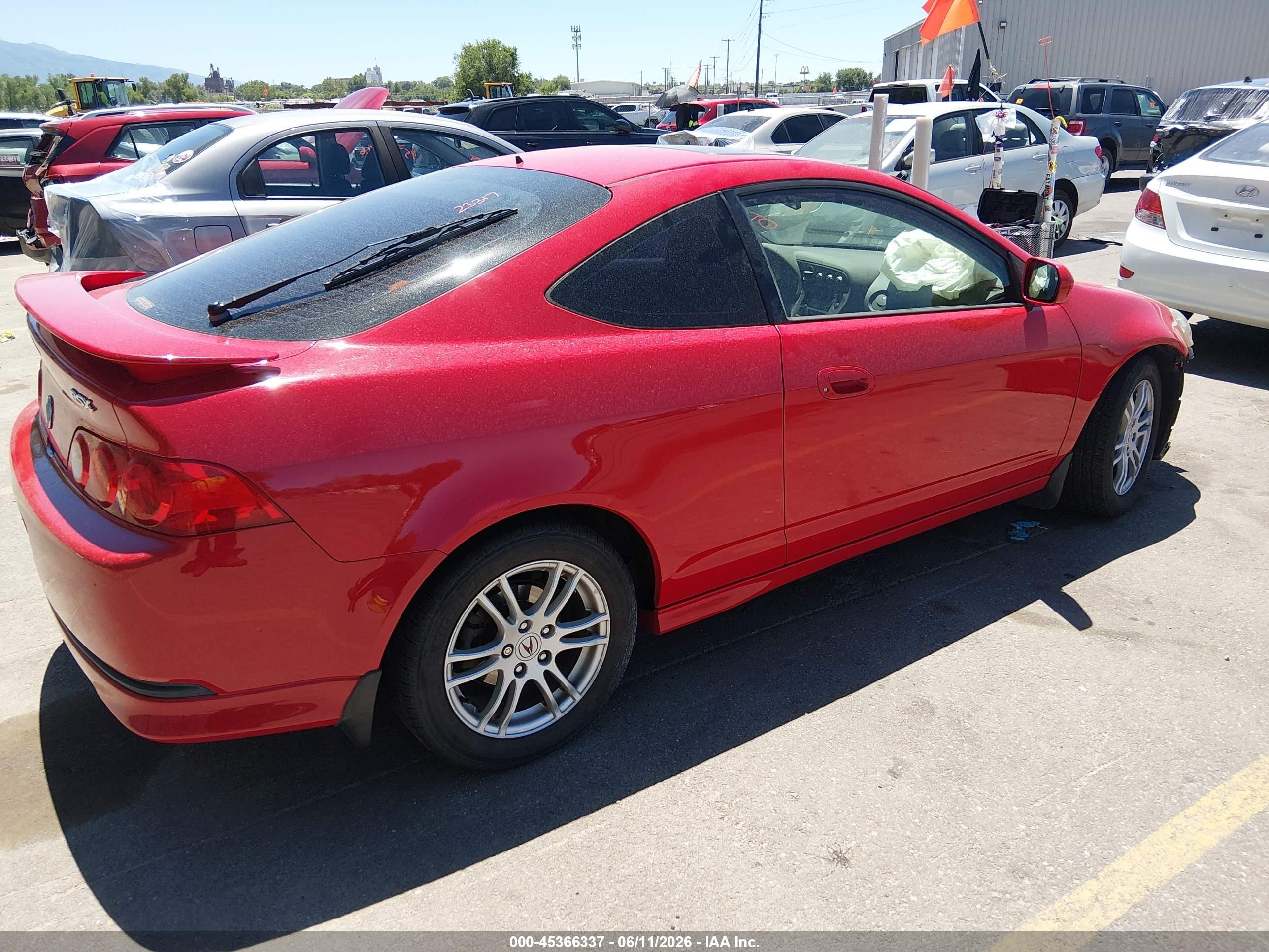2005 Acura Rsx   Red vin: JH4DC53895S004310