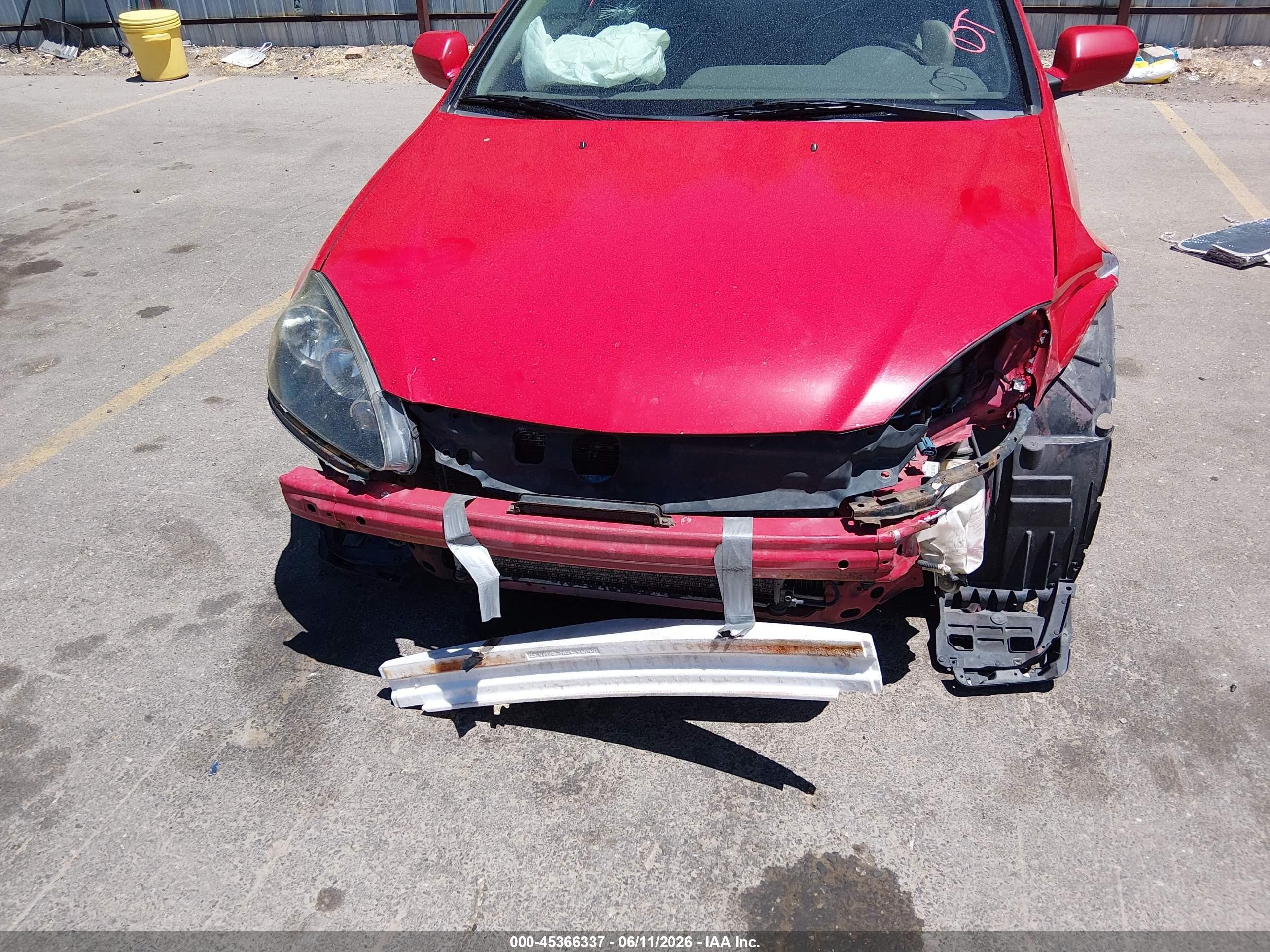 2005 Acura Rsx   Red vin: JH4DC53895S004310
