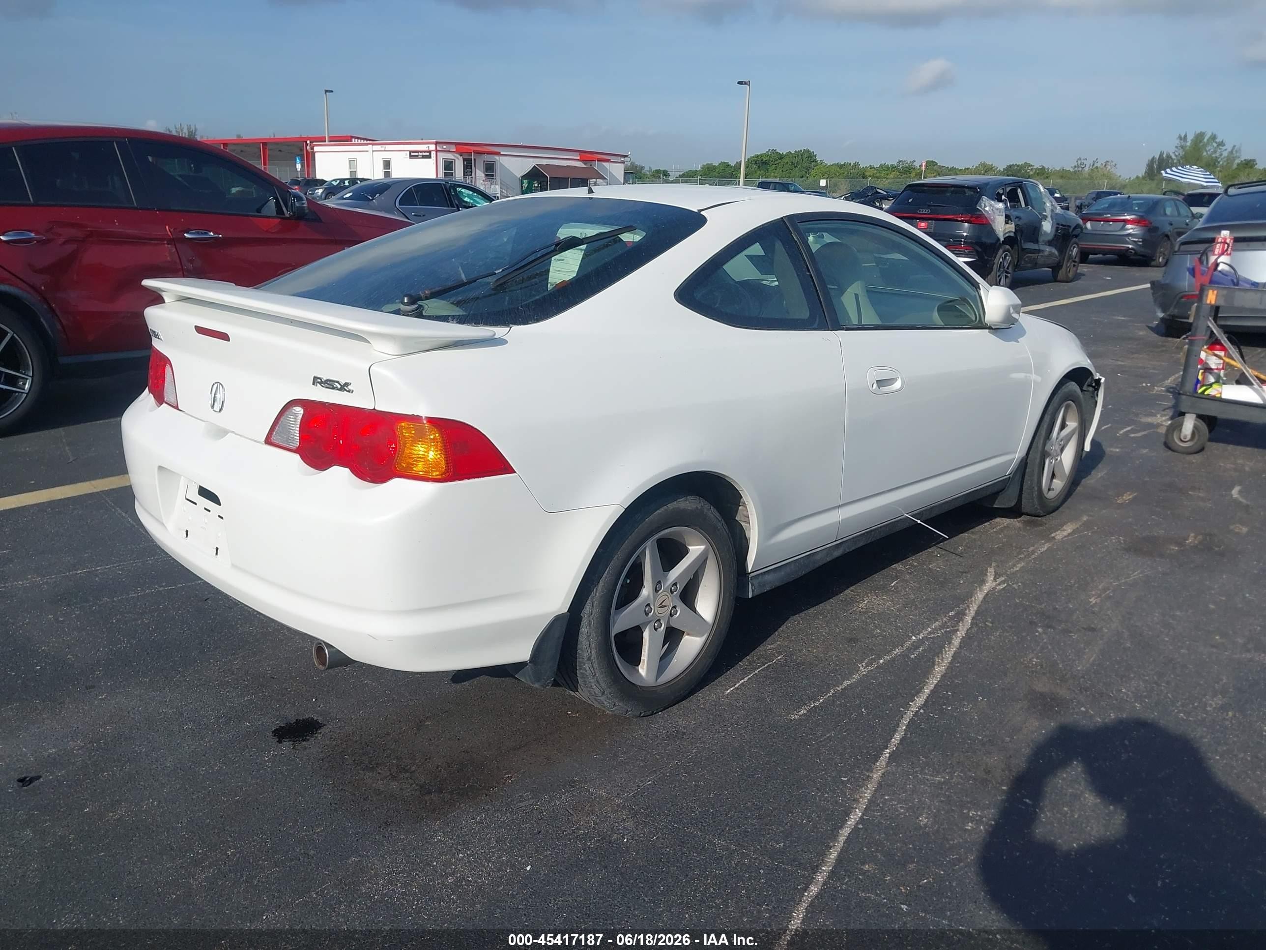 2003 Acura Rsx   White vin: JH4DC54803C014312