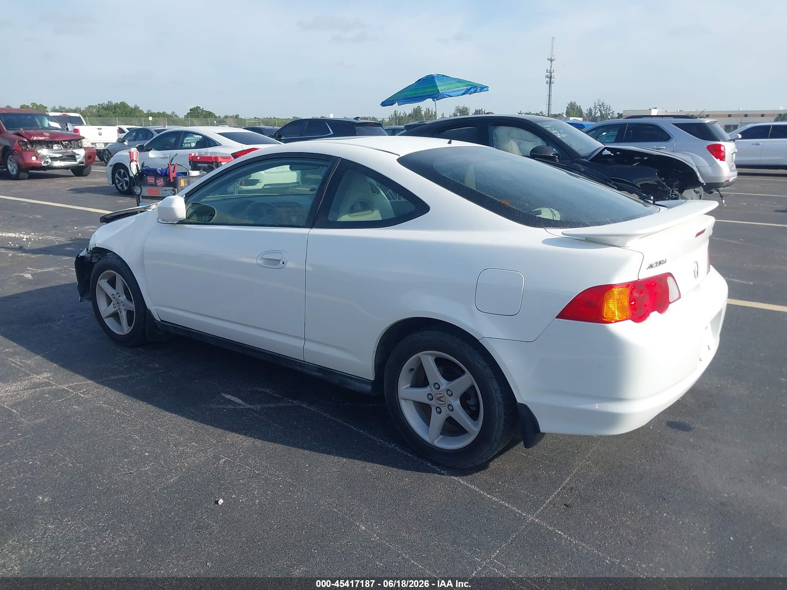 2003 Acura Rsx   White vin: JH4DC54803C014312