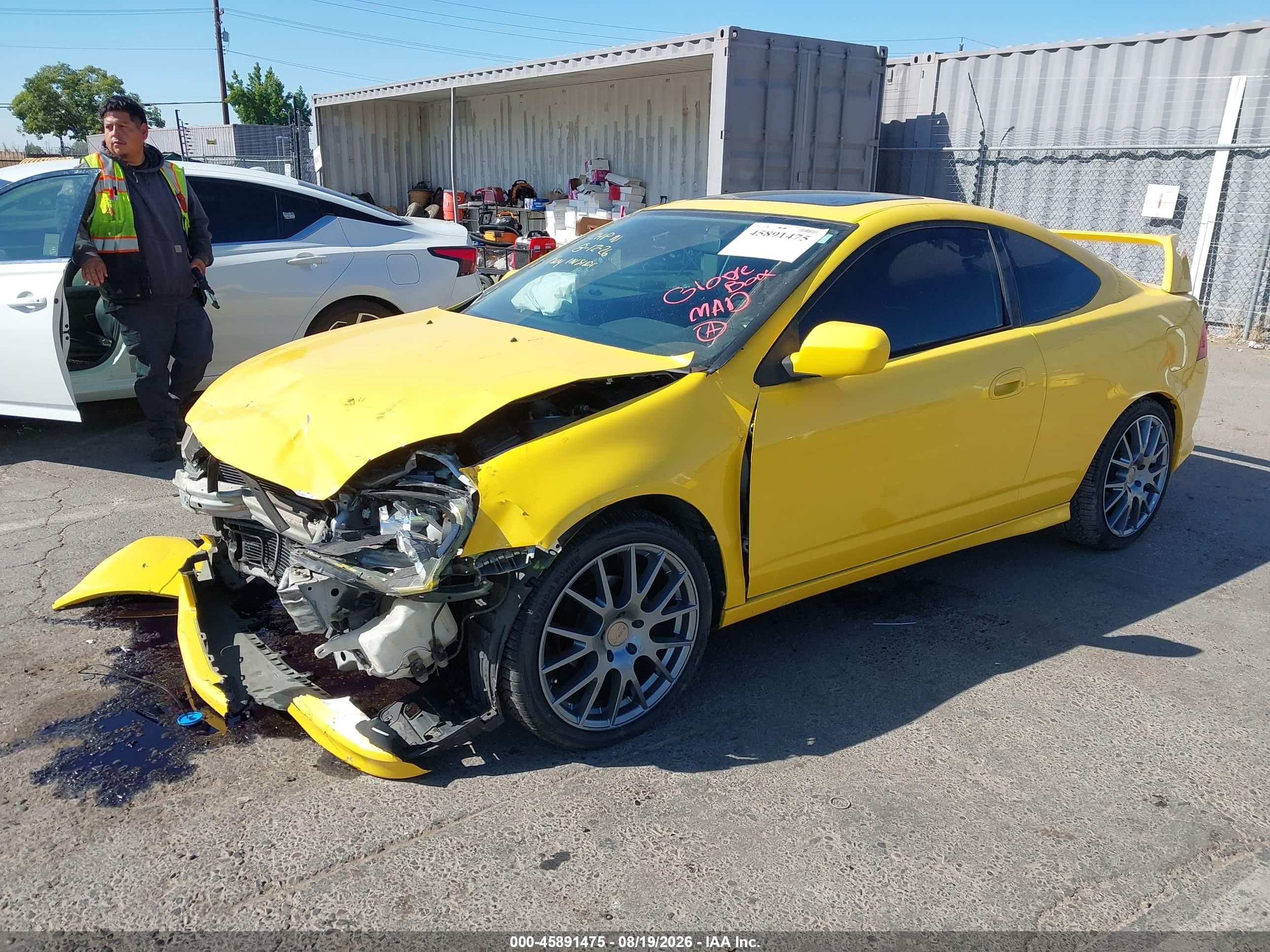 2006 Acura Rsx   Yellow vin: JH4DC54826S015035