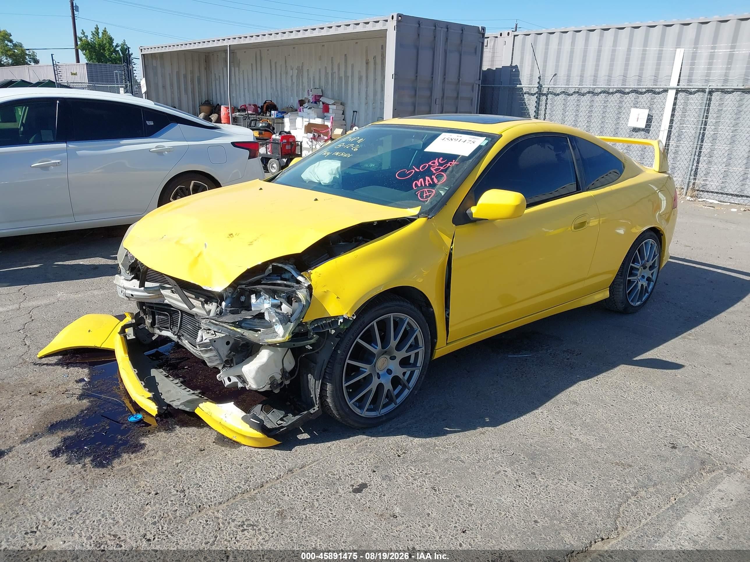 2006 Acura Rsx   Yellow vin: JH4DC54826S015035