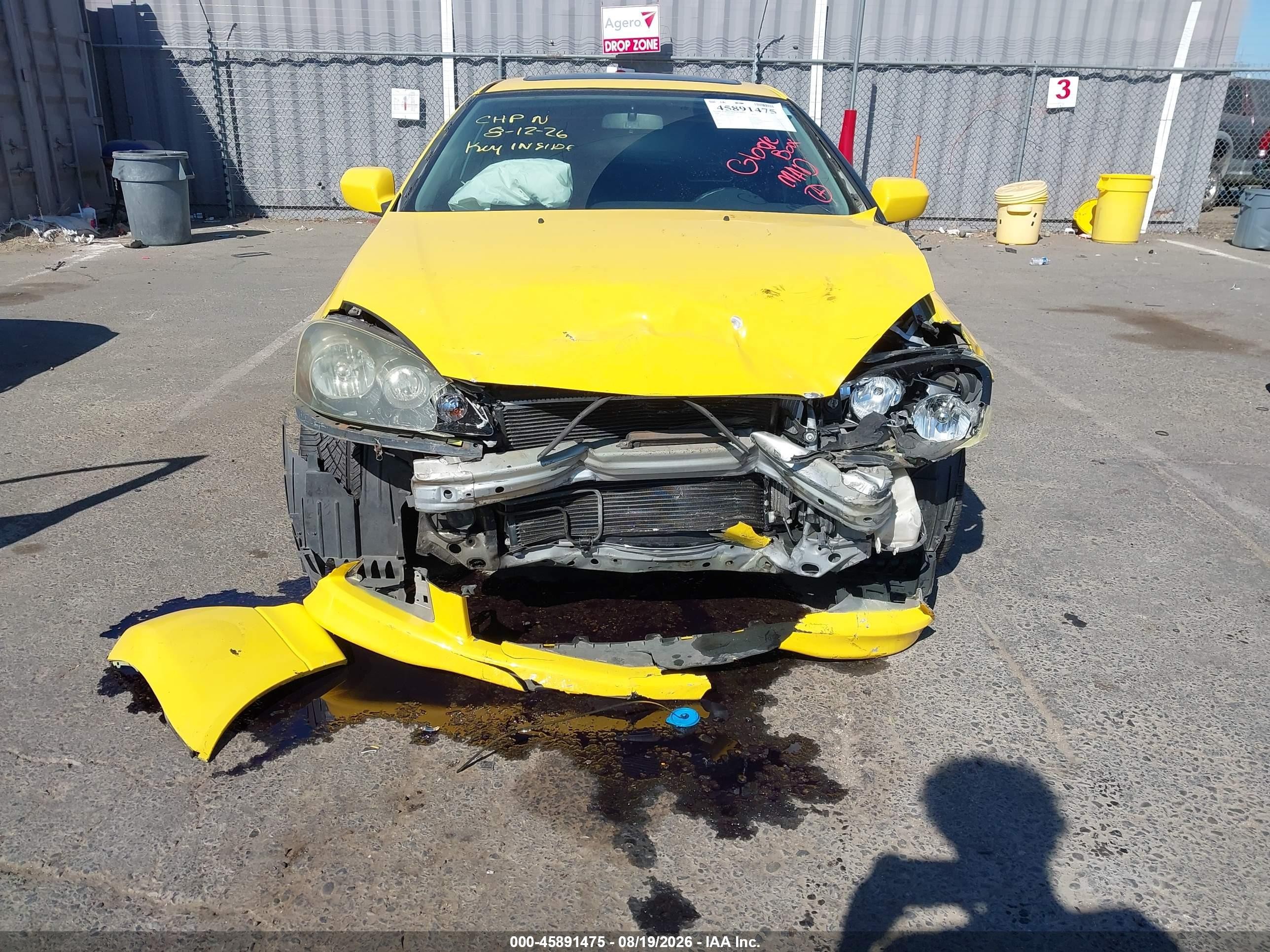 2006 Acura Rsx   Yellow vin: JH4DC54826S015035