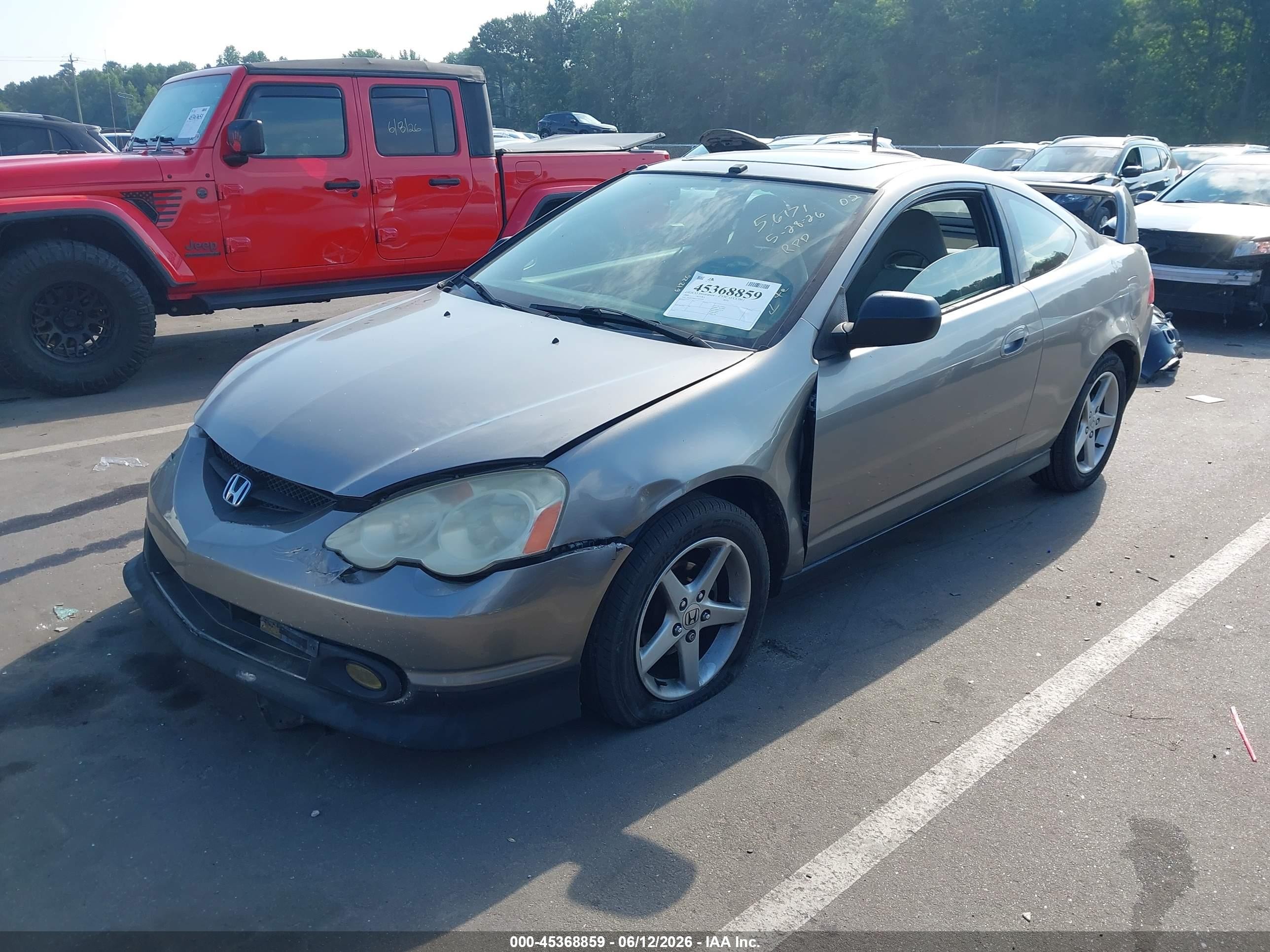 2002 Acura Rsx   Gray vin: JH4DC54852C033372