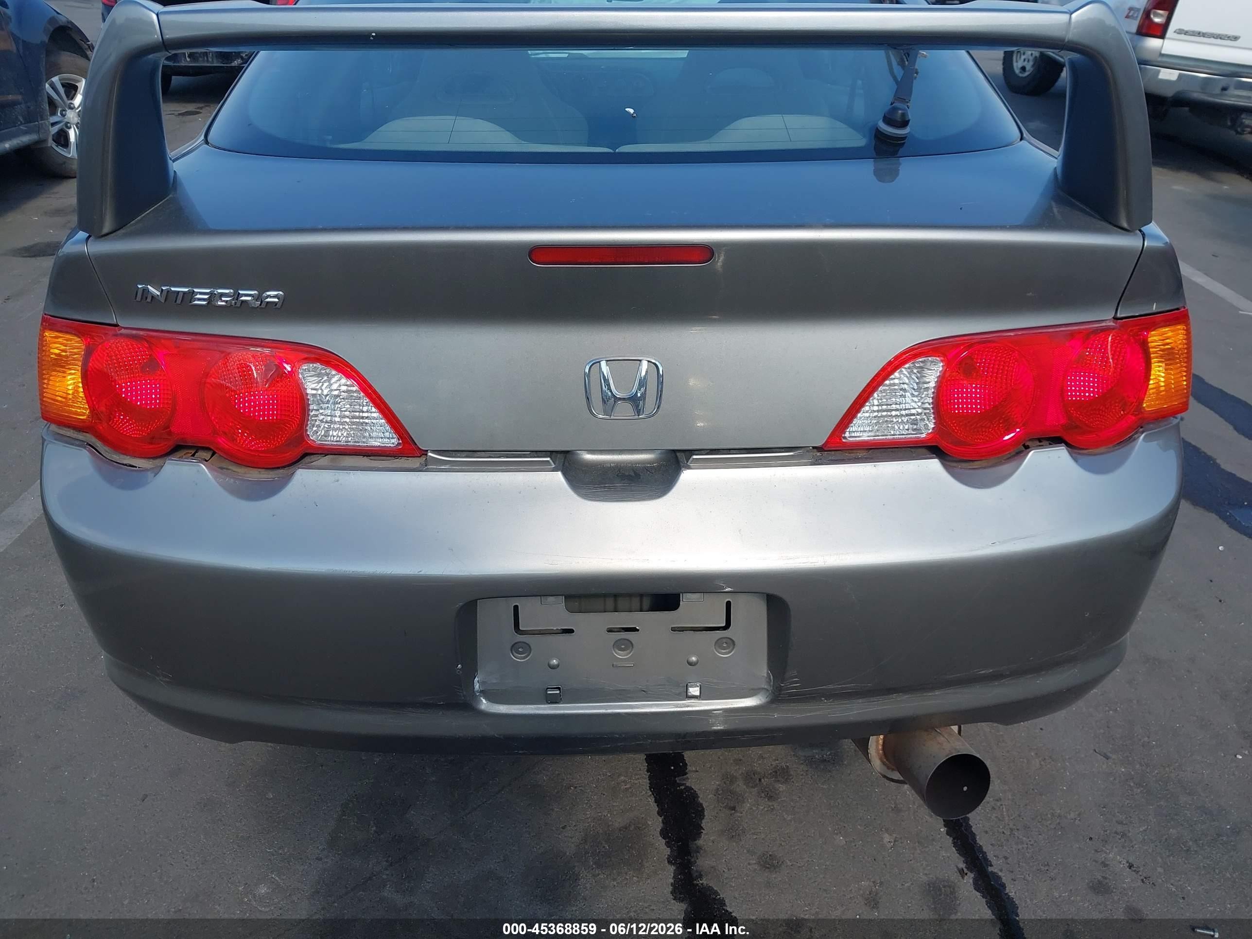 2002 Acura Rsx   Gray vin: JH4DC54852C033372