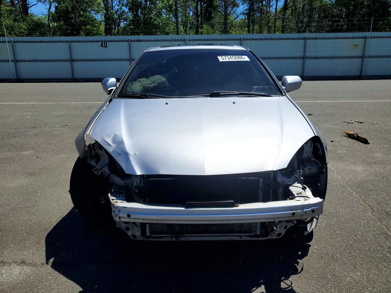 2002 Acura Rsx Silver vin: JH4DC54882C029400