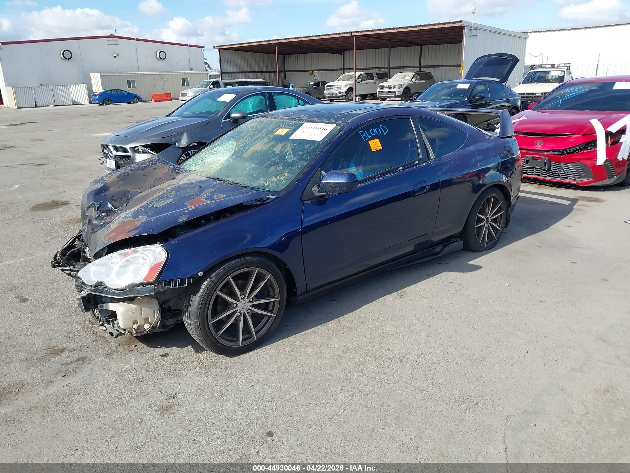 2002 Acura Rsx   Синий vin: JH4DC548X2C021587
