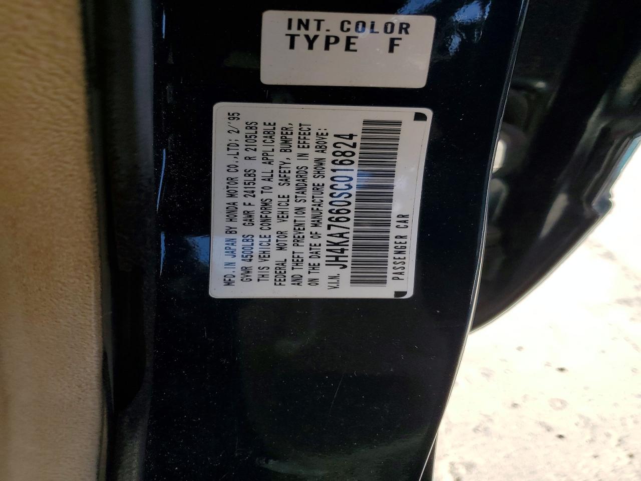 1995 Acura Legend L Green vin: JH4KA7660SC016824