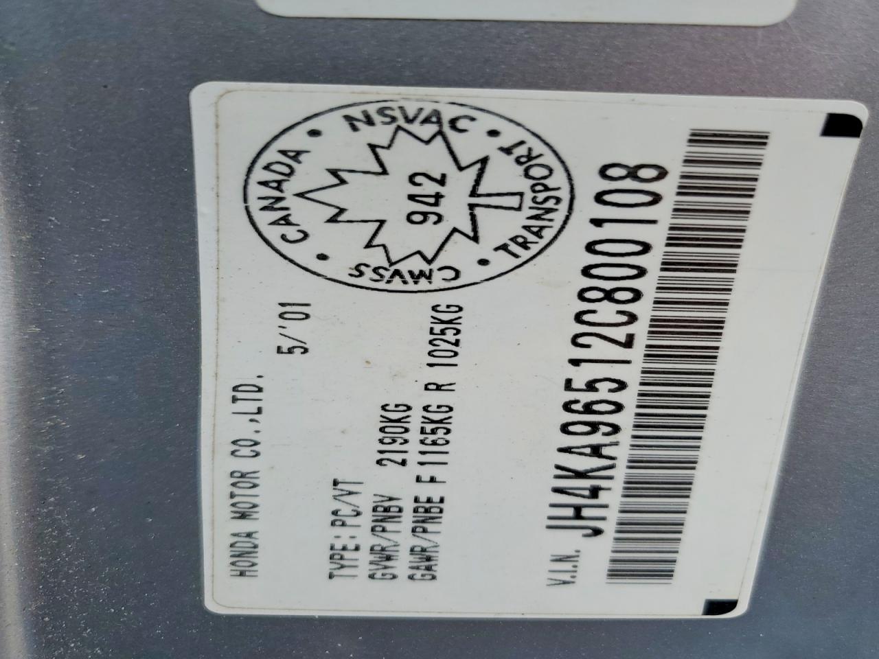 2002 Acura 3.5rl Silver vin: JH4KA96512C800108