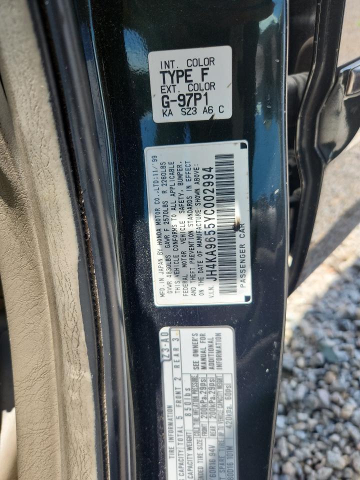 2000 Acura 3.5rl Green vin: JH4KA9655YC002994