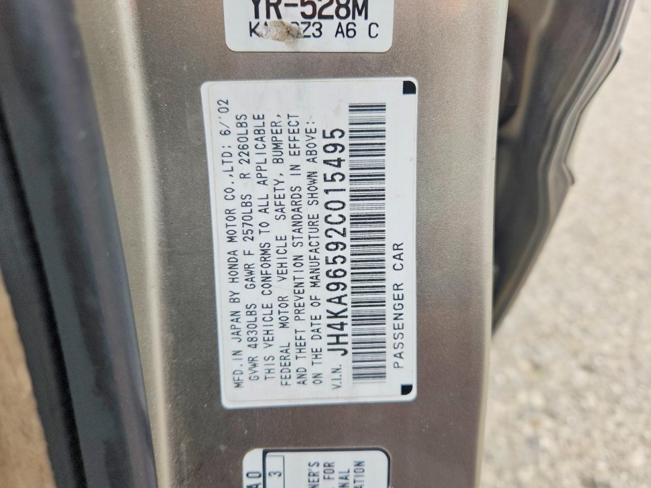 2002 Acura 3.5rl Tan vin: JH4KA96592C015495