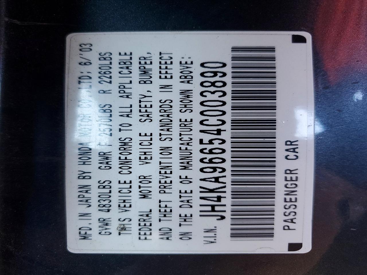 2004 Acura 3.5rl Gray vin: JH4KA96654C003890