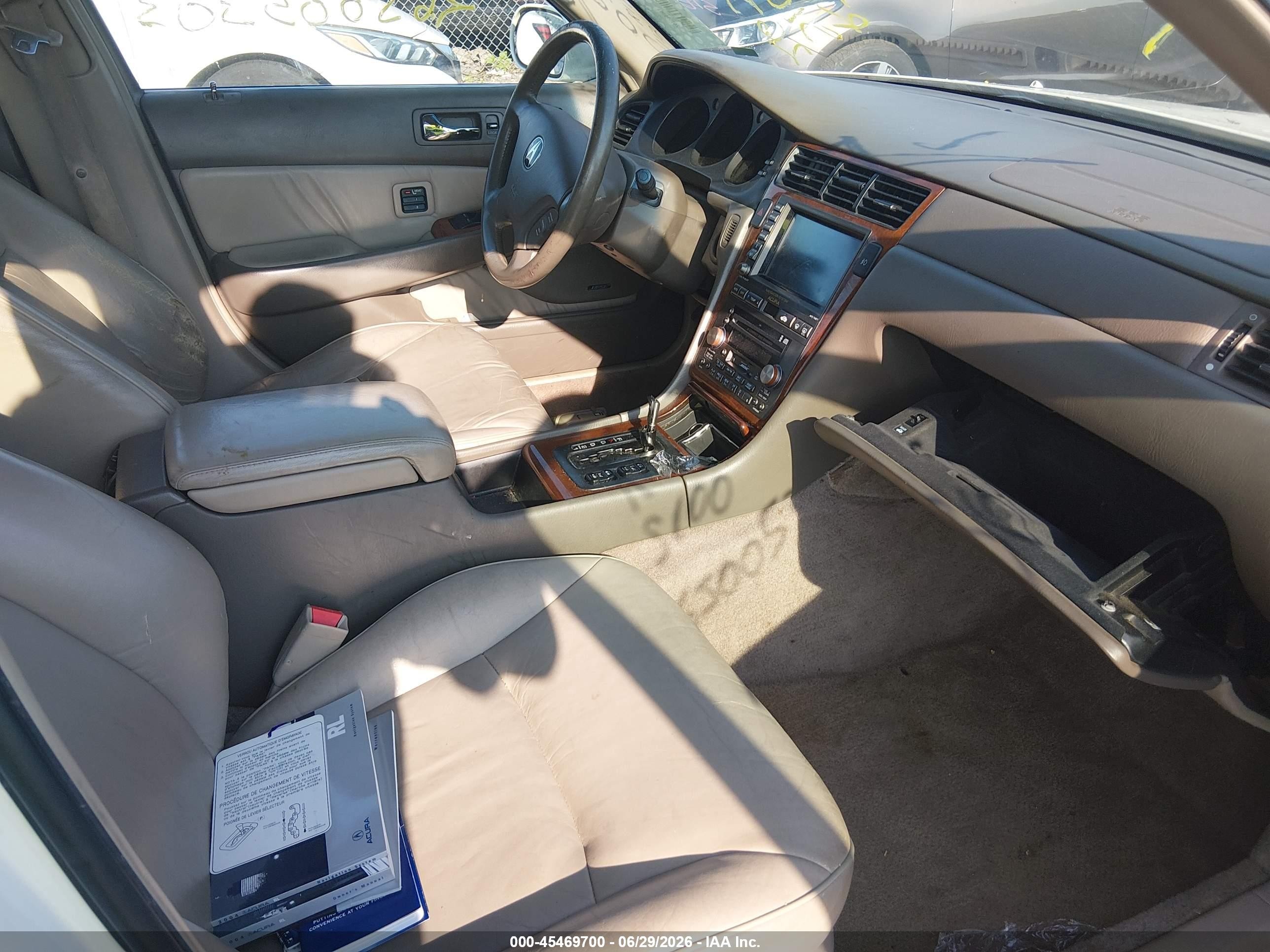 2004 Acura Rl 3.5 White vin: JH4KA96694C002628