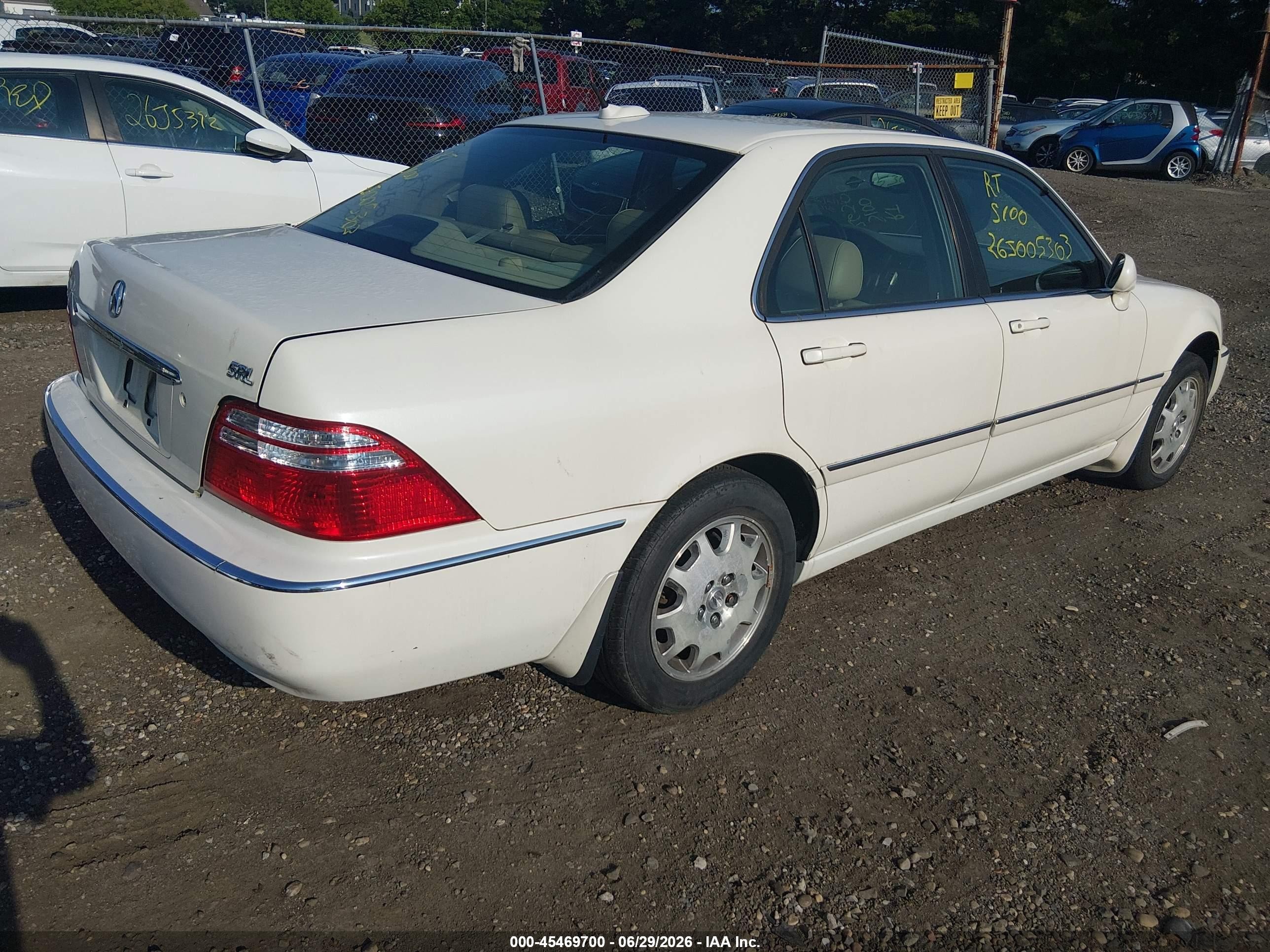 2004 Acura Rl 3.5 White vin: JH4KA96694C002628