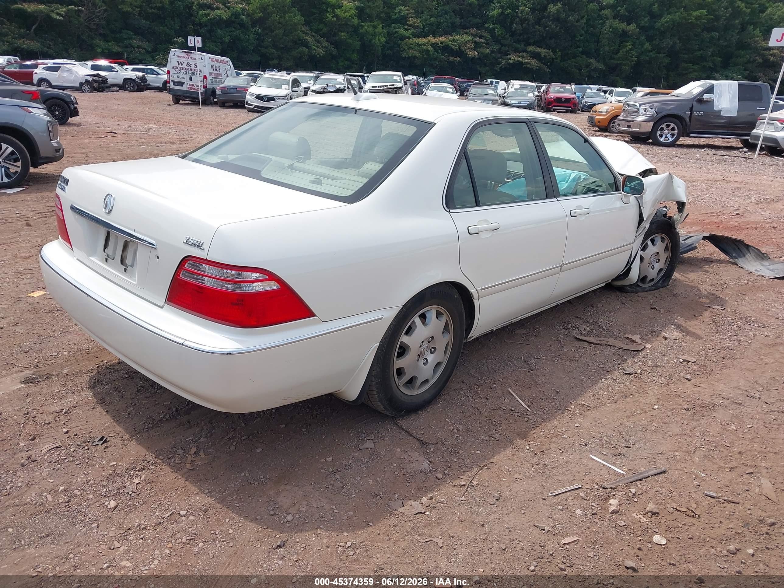 2004 Acura Rl 3.5 White vin: JH4KA966X4C003867