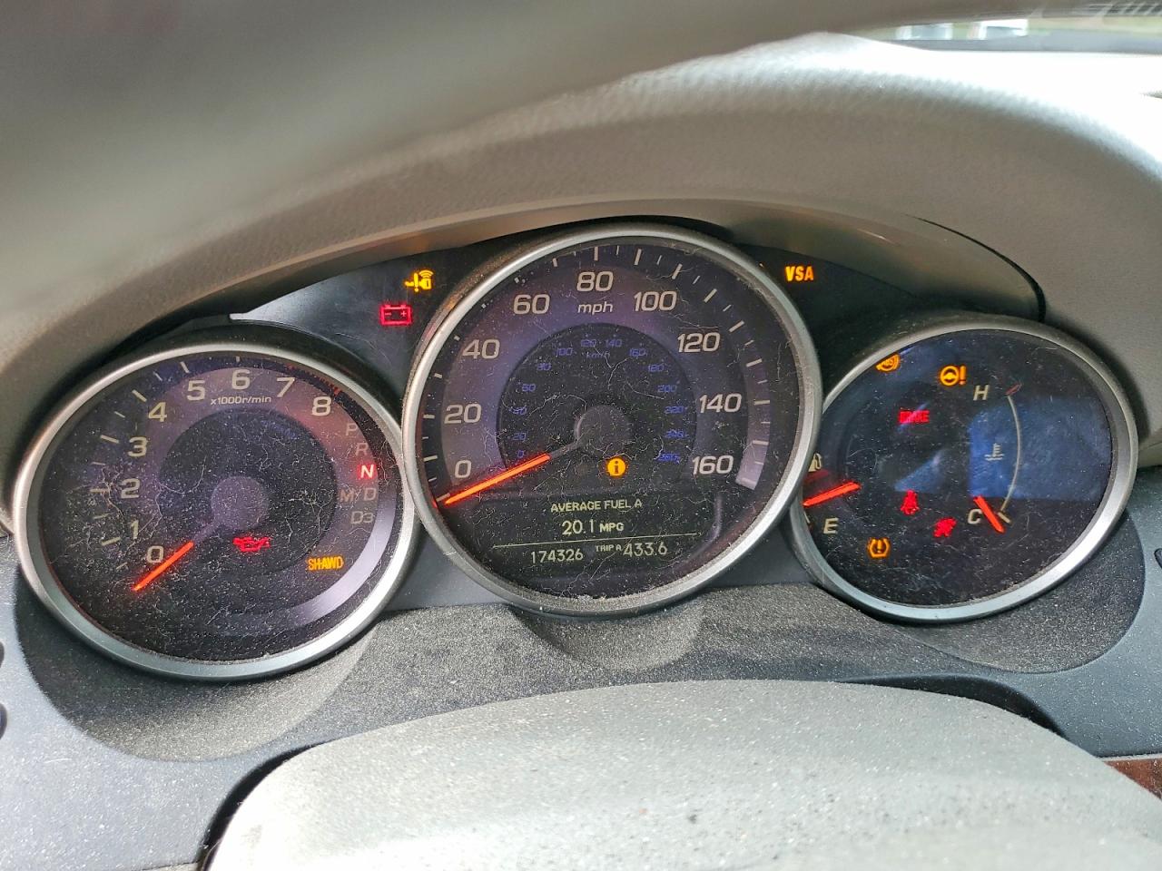 2006 Acura Rl Gray vin: JH4KB165X6C001755